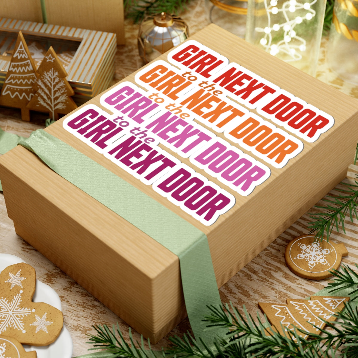 Girl Next Door Kiss-Cut Stickers - wlw, sapphic love!
