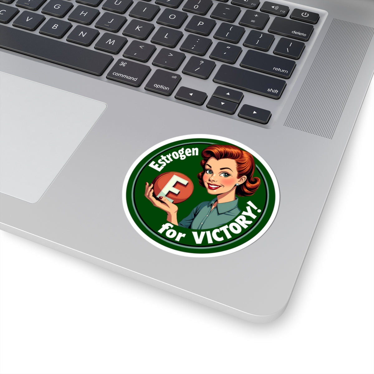 Estrogen for Victory! Kiss-Cut Stickers - wlw, sapphic, trans pride