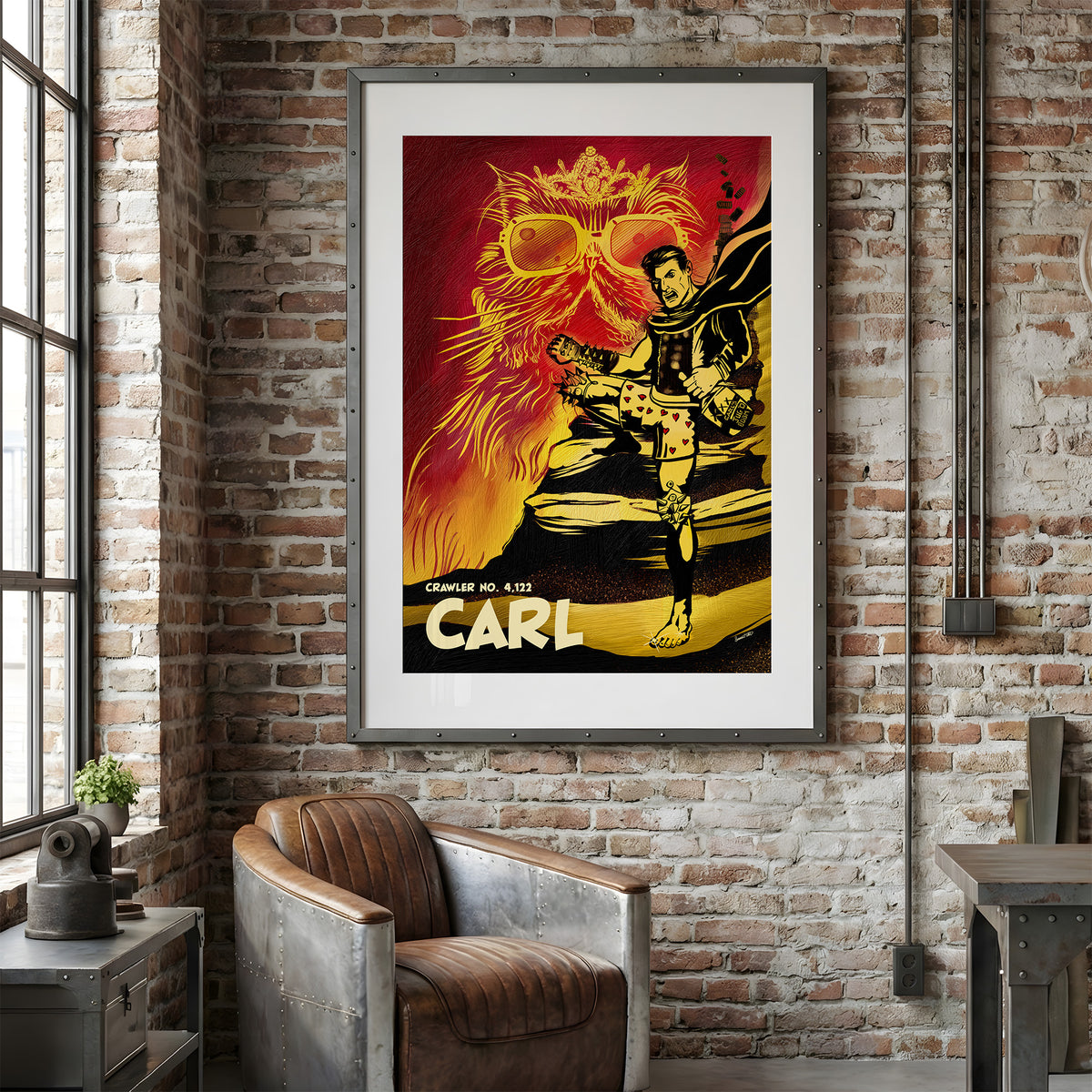 Carl and Princess Donut Archival Ink Art Print painted by Summer in Philly, Dungeon Crawler Carl, with Crawler Number