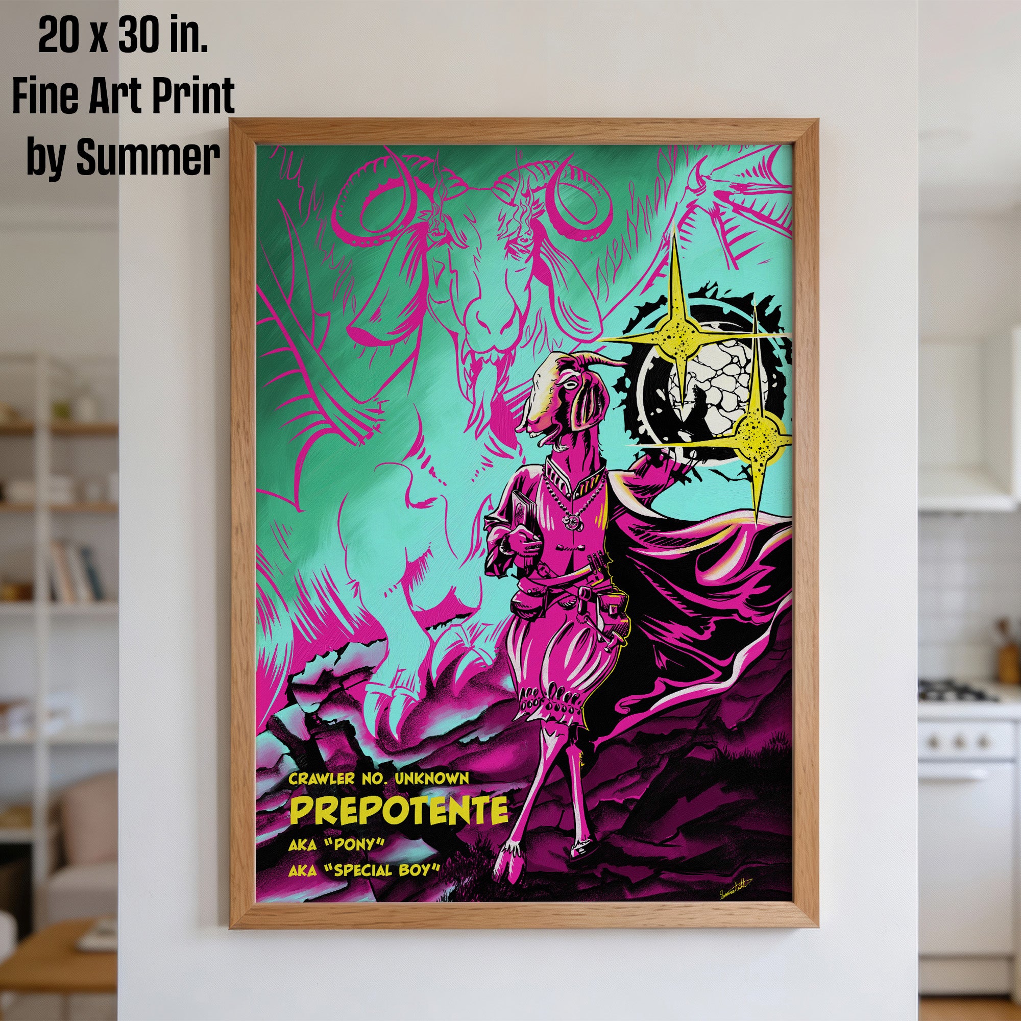 Prepotente and Bianca Dungeon Crawler Carl Archival Ink Art Print, painted by Summer in Philly