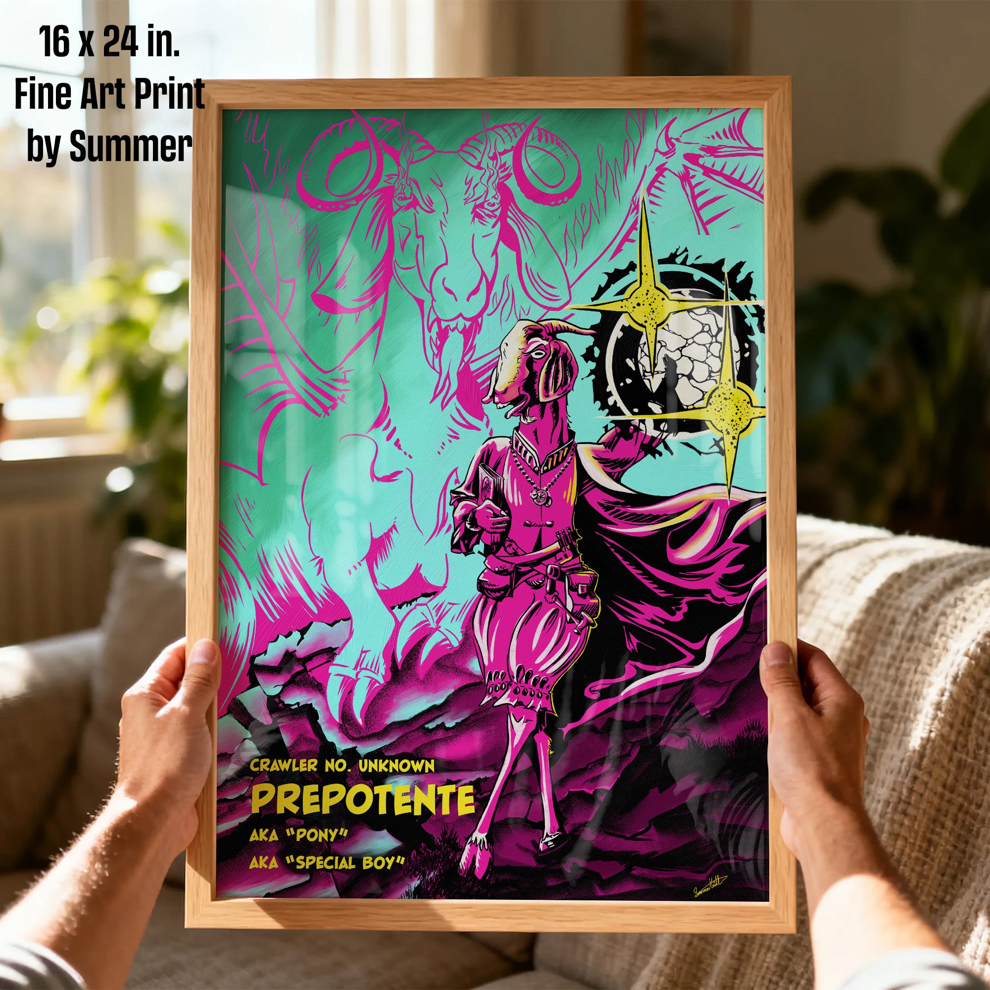 Prepotente and Bianca Dungeon Crawler Carl Archival Ink Art Print, painted by Summer in Philly