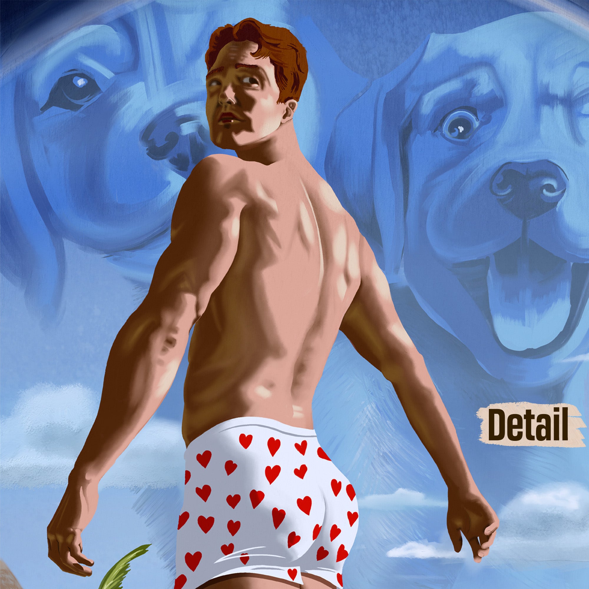 Carl and Donut on the Beach Dungeon Crawler Carl Archival Ink Art Print, painted by Summer in Philly