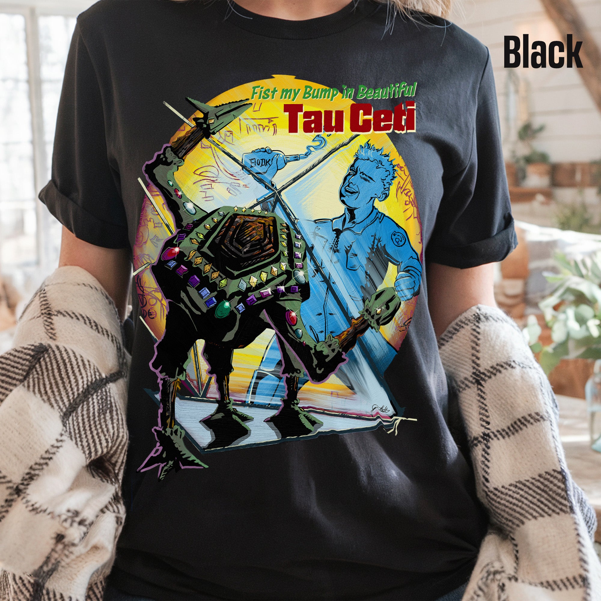 Fist My Bump Project Hail Mary Shirt design painted by Summer in Philly