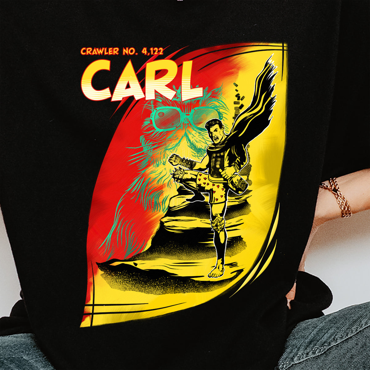 Carl and Princess Donut Shirt, Original Painting by Summer in Philly, Dungeon Crawler Carl