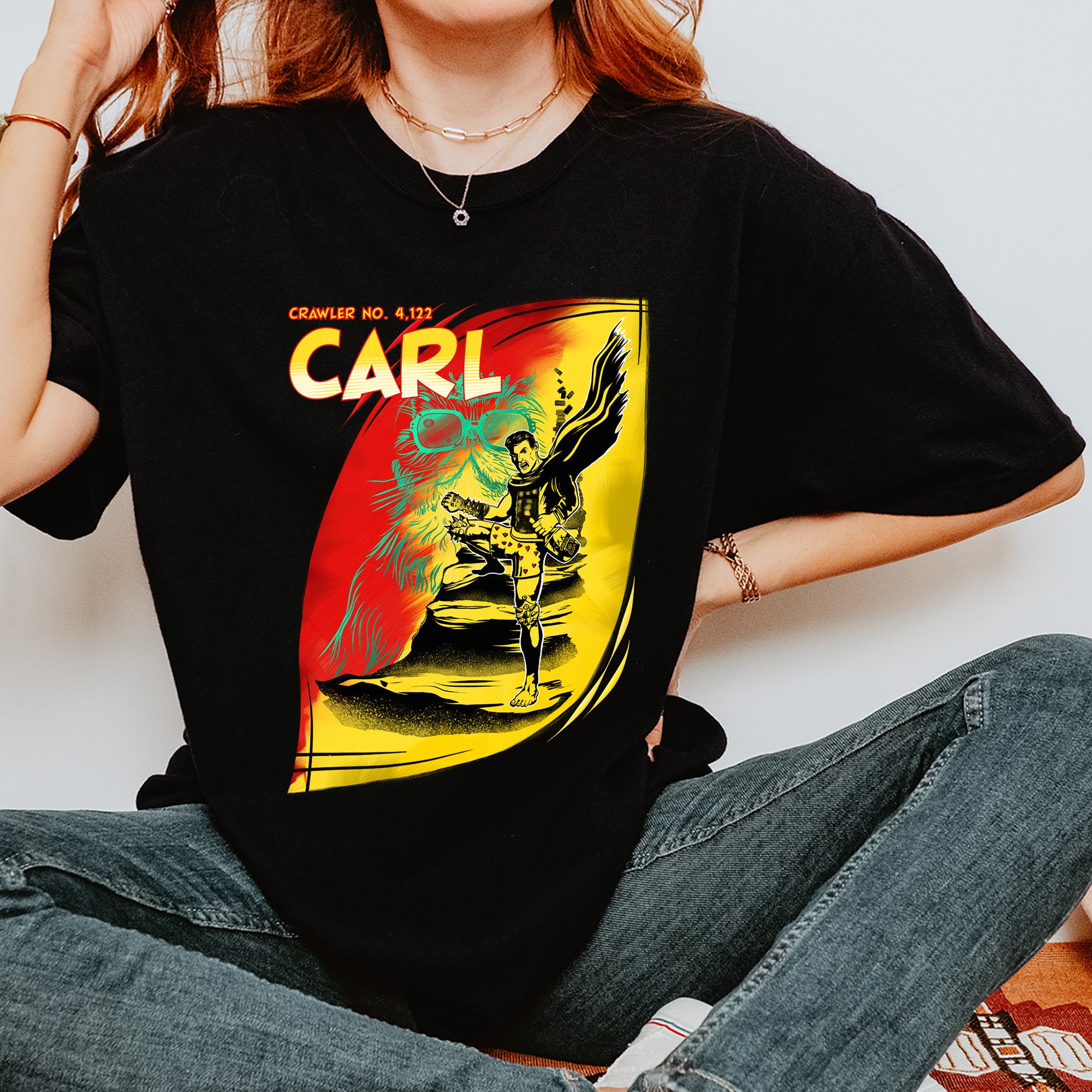 Carl and Princess Donut Shirt, Original Painting by Summer in Philly, Dungeon Crawler Carl