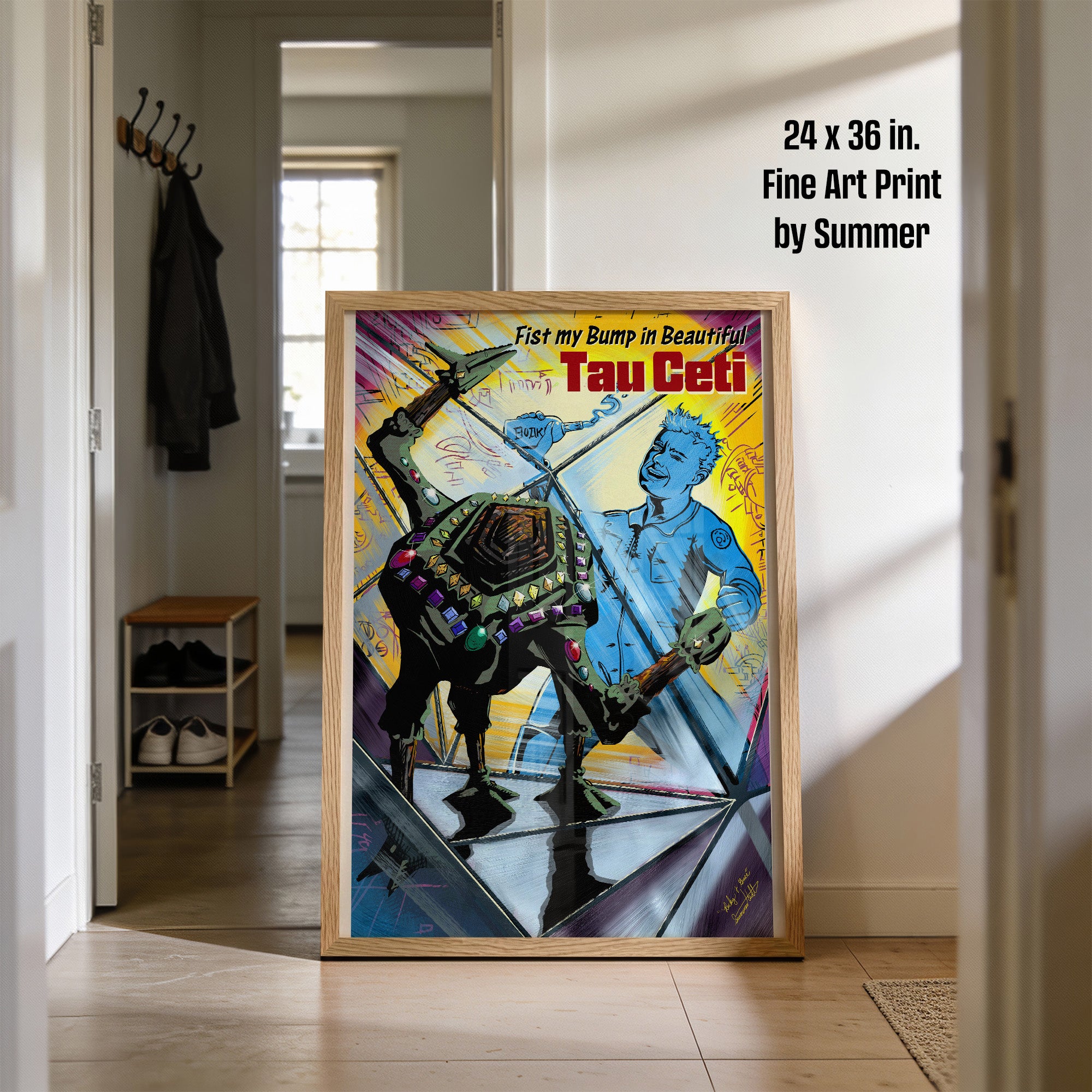 Fist my Bump Project Hail Mary Archival Ink Art Print painted by Summer in Philly