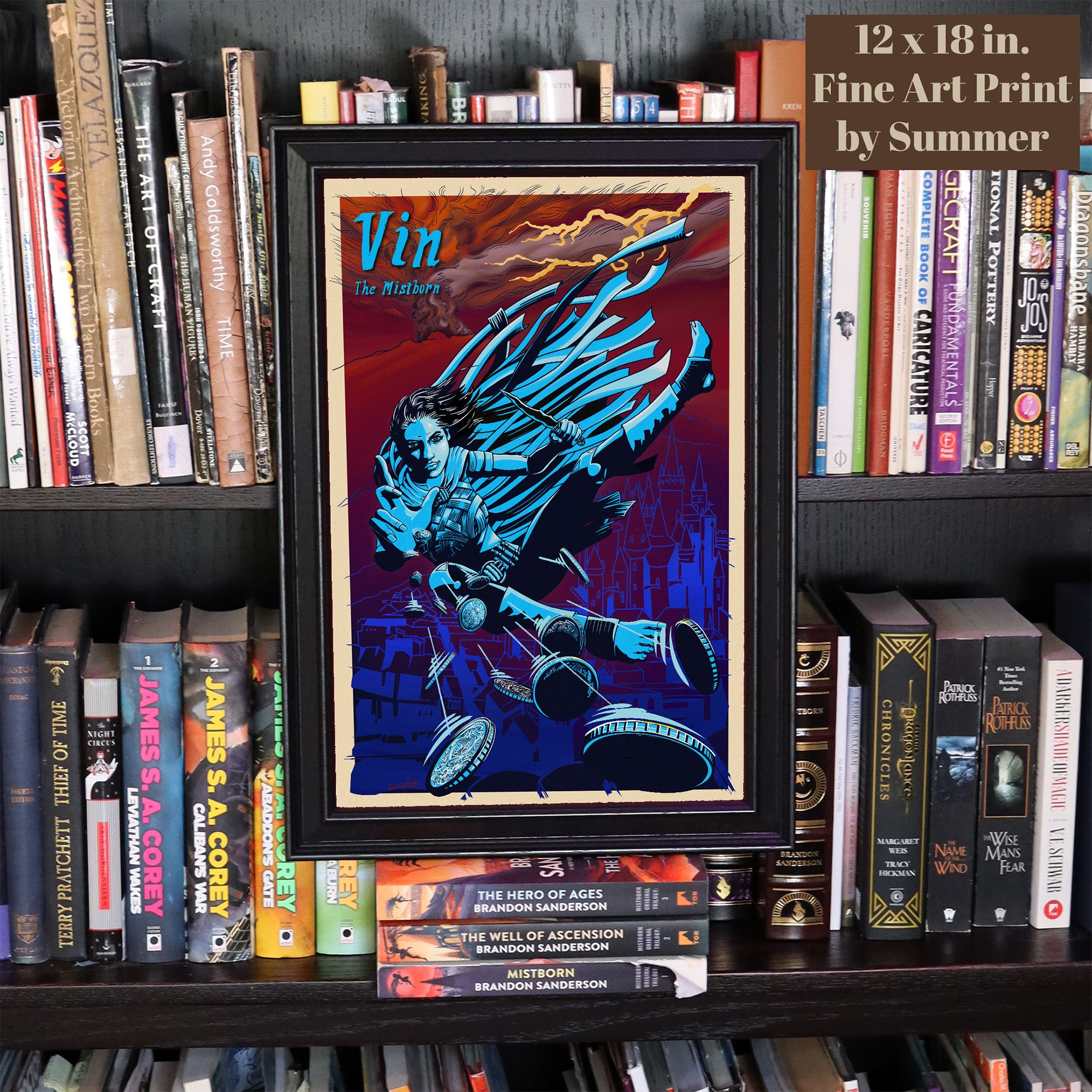 Vin the Mistborn Cosmere Archival Ink Art Print painted by Summer in Philly