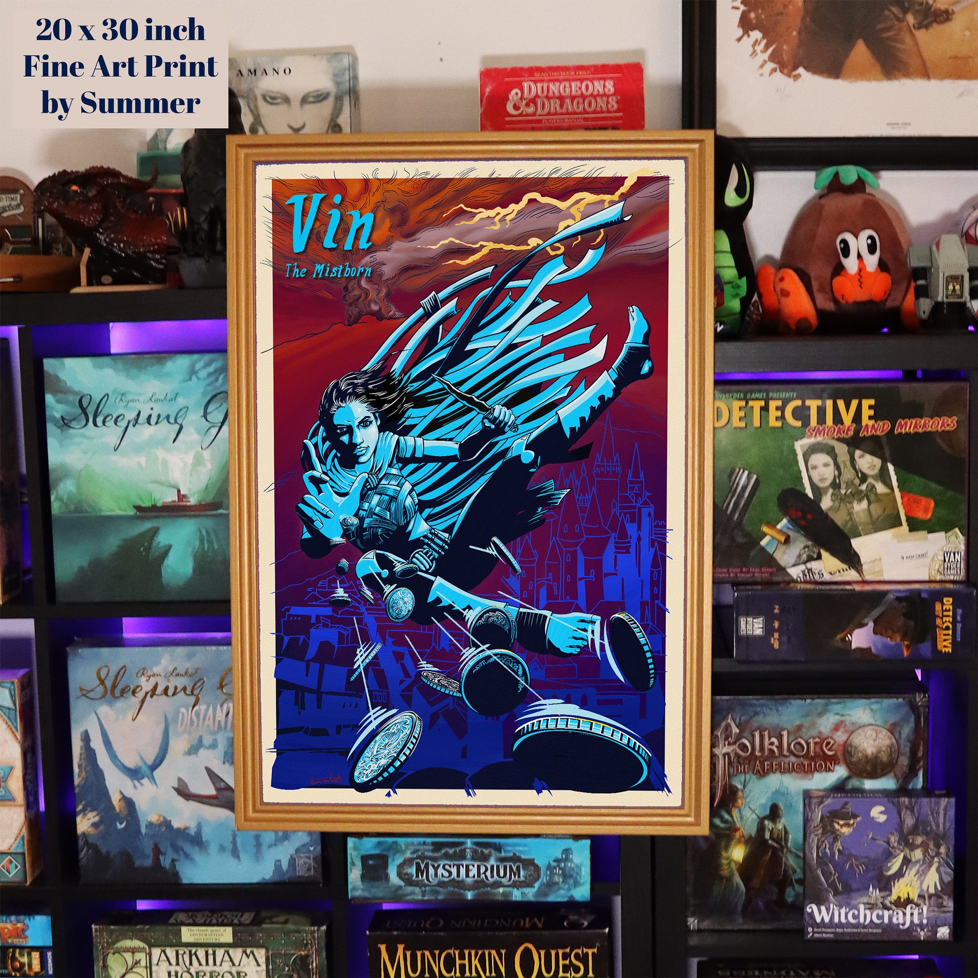 Vin the Mistborn Cosmere Archival Ink Art Print painted by Summer in Philly