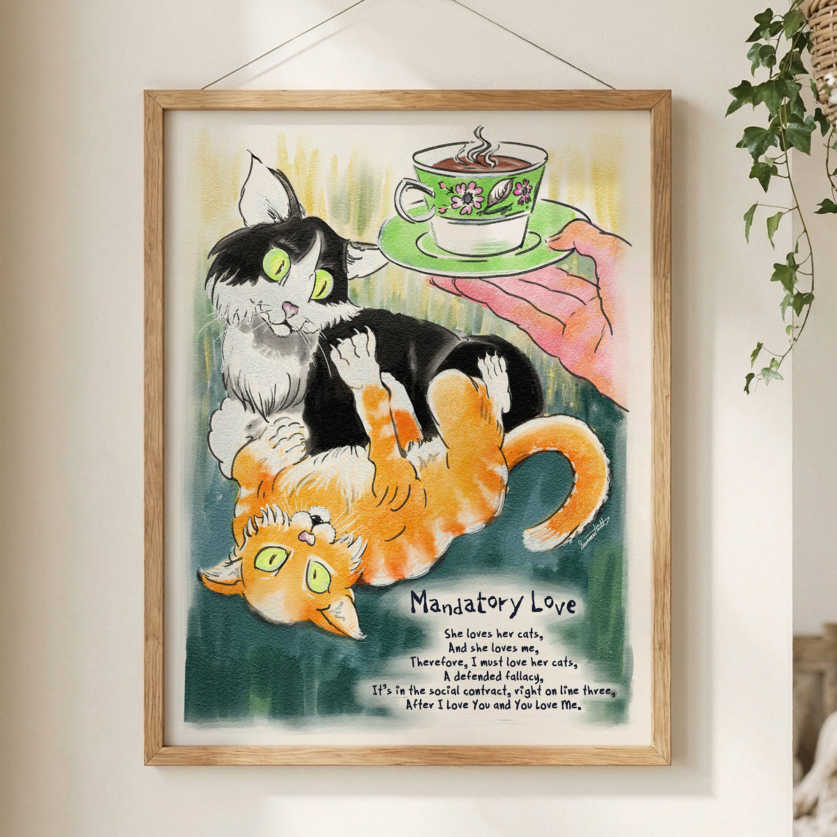 Mandatory Love Poetcore Archival Art Print painted and written by Summer in Philly