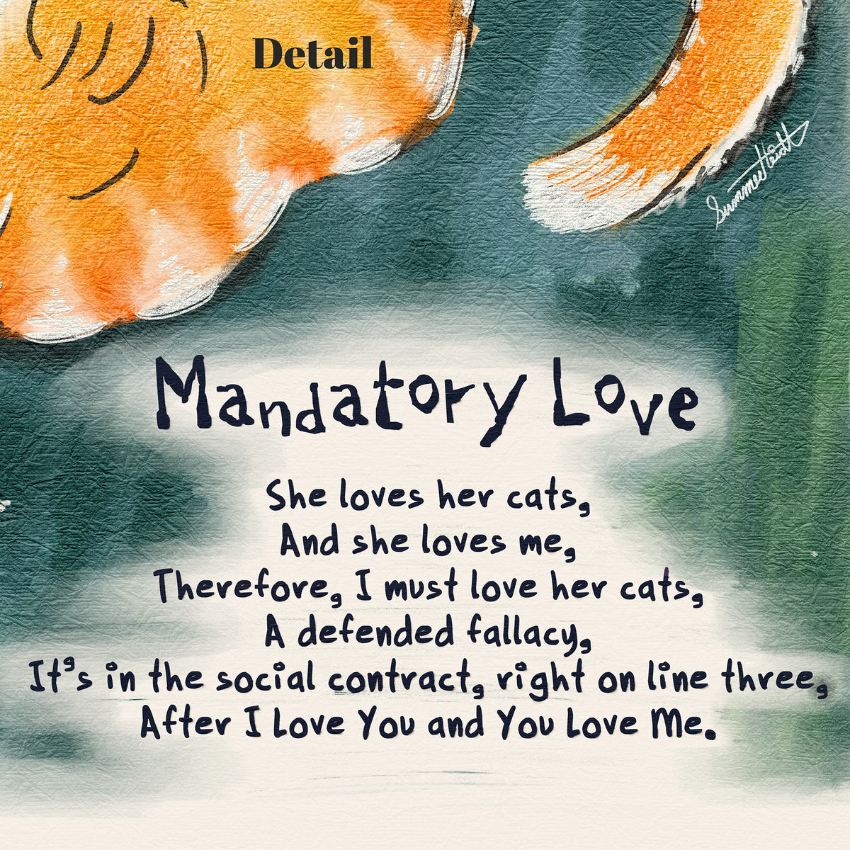 Mandatory Love Poetcore Archival Art Print painted and written by Summer in Philly