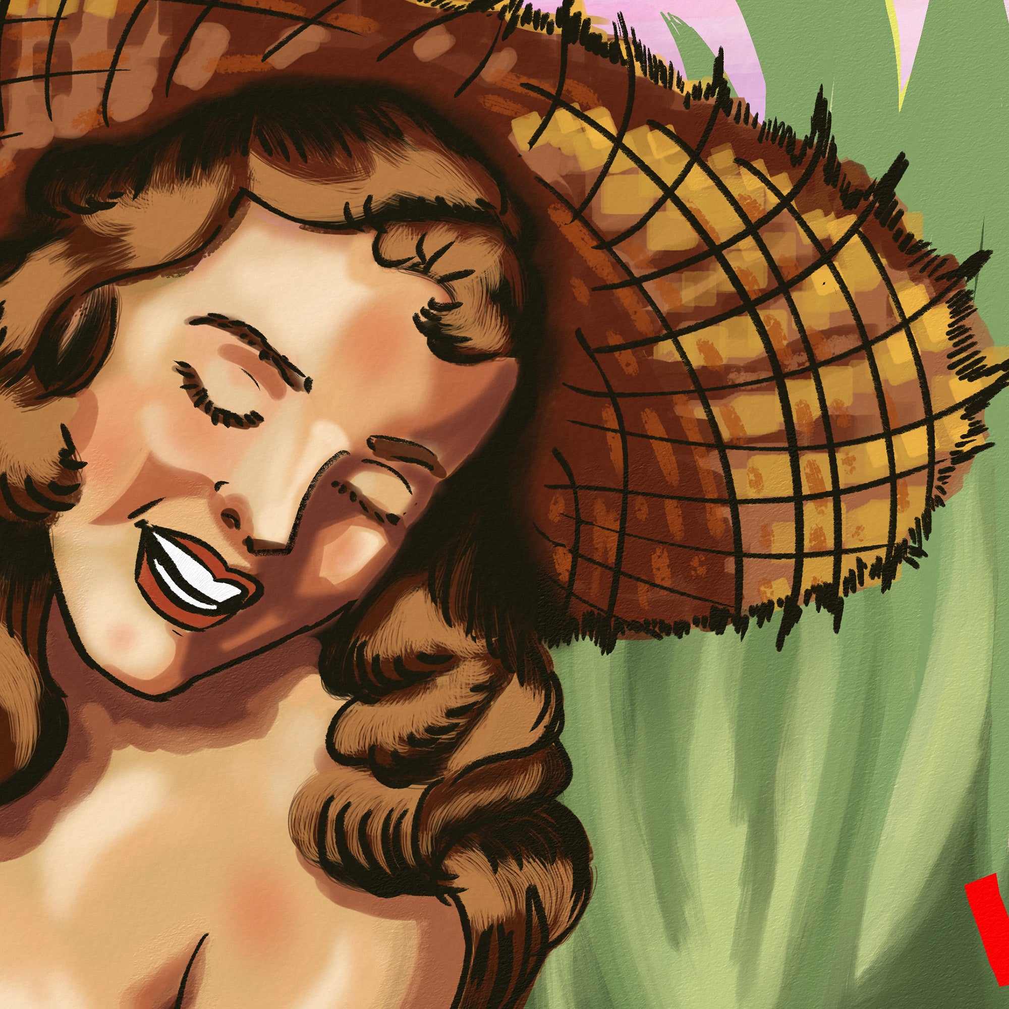 Farm Girl Gigi from Operation Bounce House Archival Ink Art Print painted by Summer in Philly