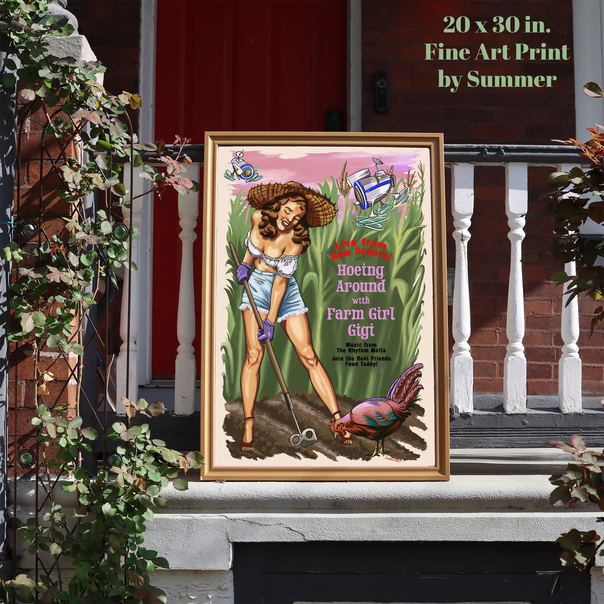 Farm Girl Gigi from Operation Bounce House Archival Ink Art Print painted by Summer in Philly