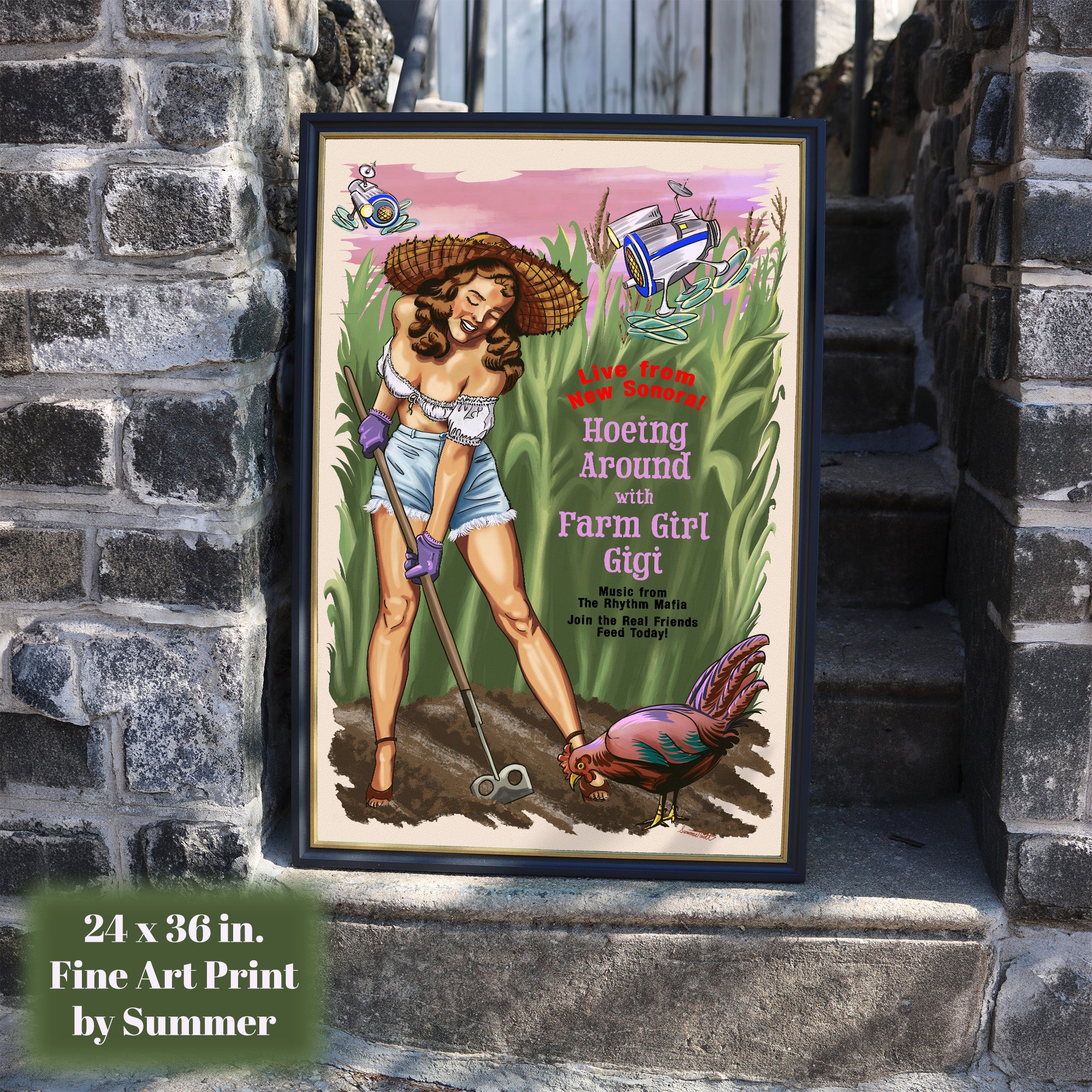 Farm Girl Gigi from Operation Bounce House Archival Ink Art Print painted by Summer in Philly