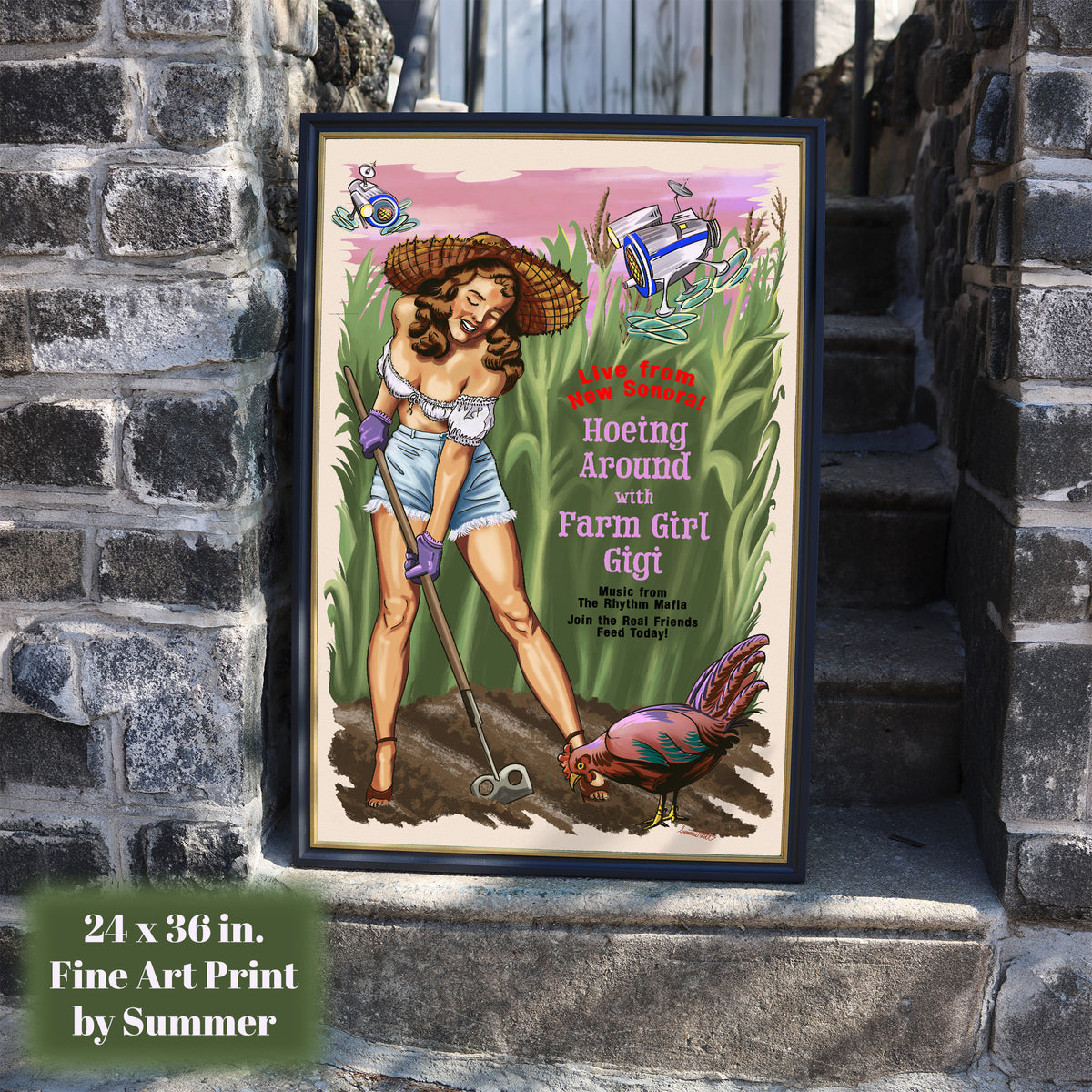 Farm Girl Gigi from Operation Bounce House Archival Ink Art Print painted by Summer in Philly