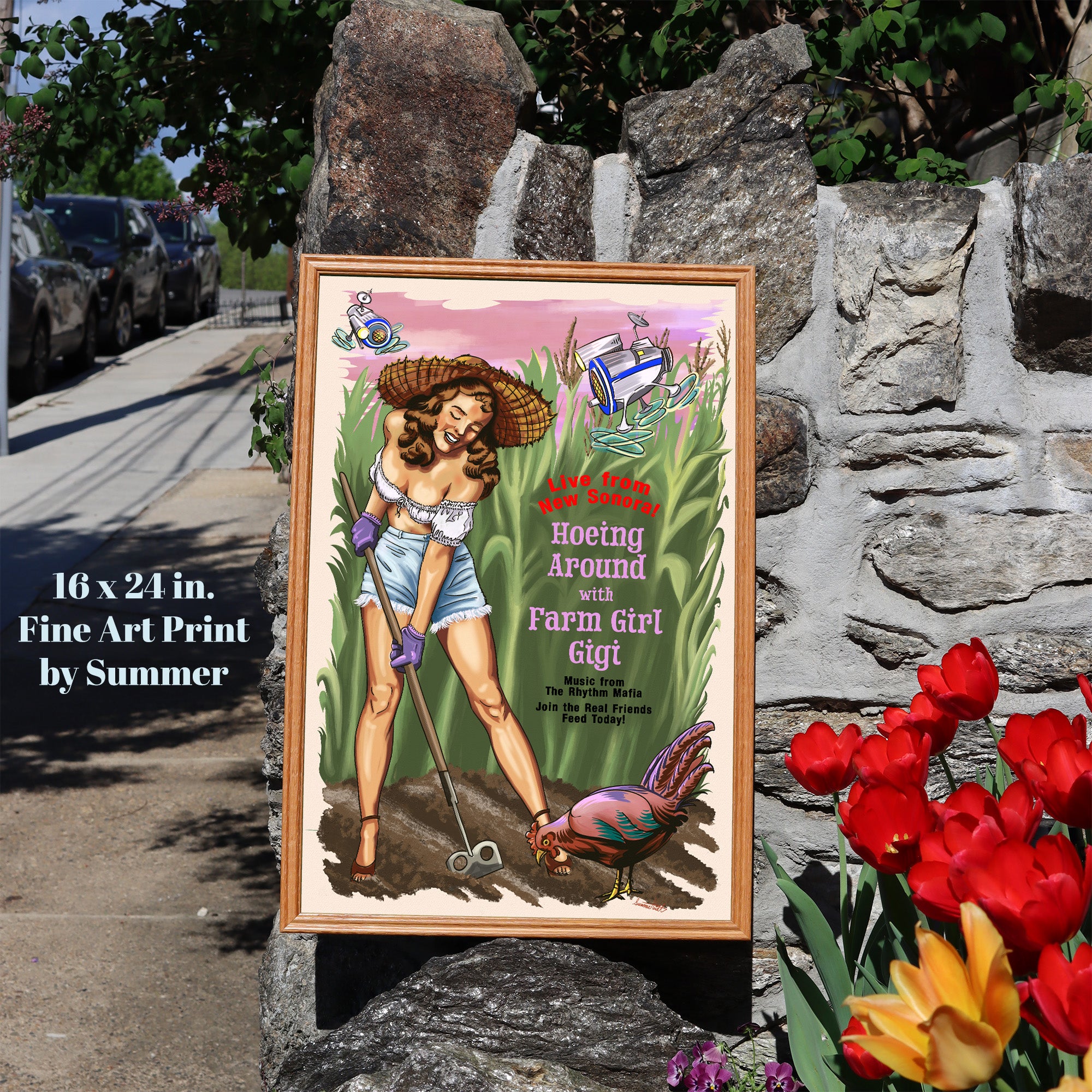 Farm Girl Gigi from Operation Bounce House Archival Ink Art Print painted by Summer in Philly