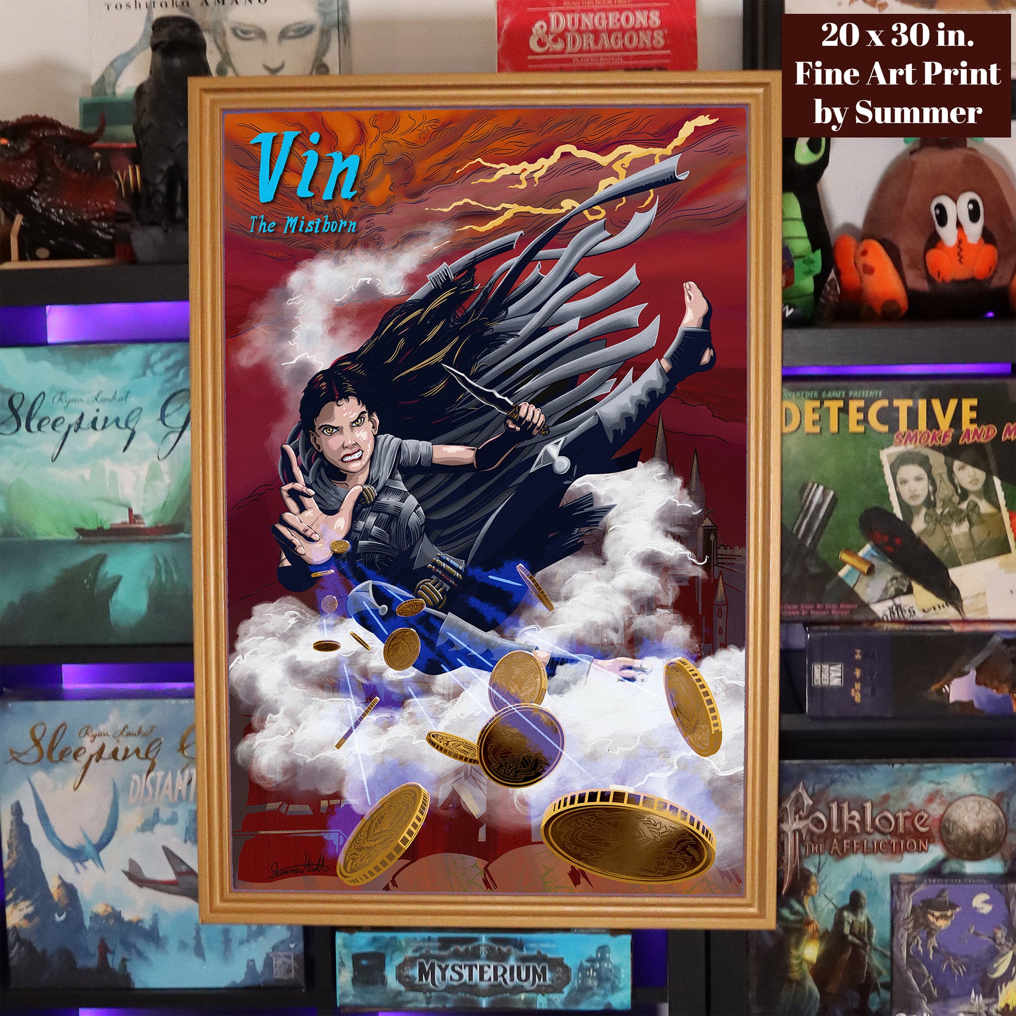 Vin the Mistborn Cosmere Archival Art Print painted by Summer in Philly