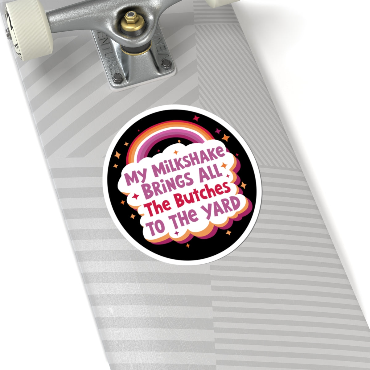 My Milkshake Brings All the Butches to the Yard Kiss-Cut Stickers - wlw, lesbian, sapphic love!