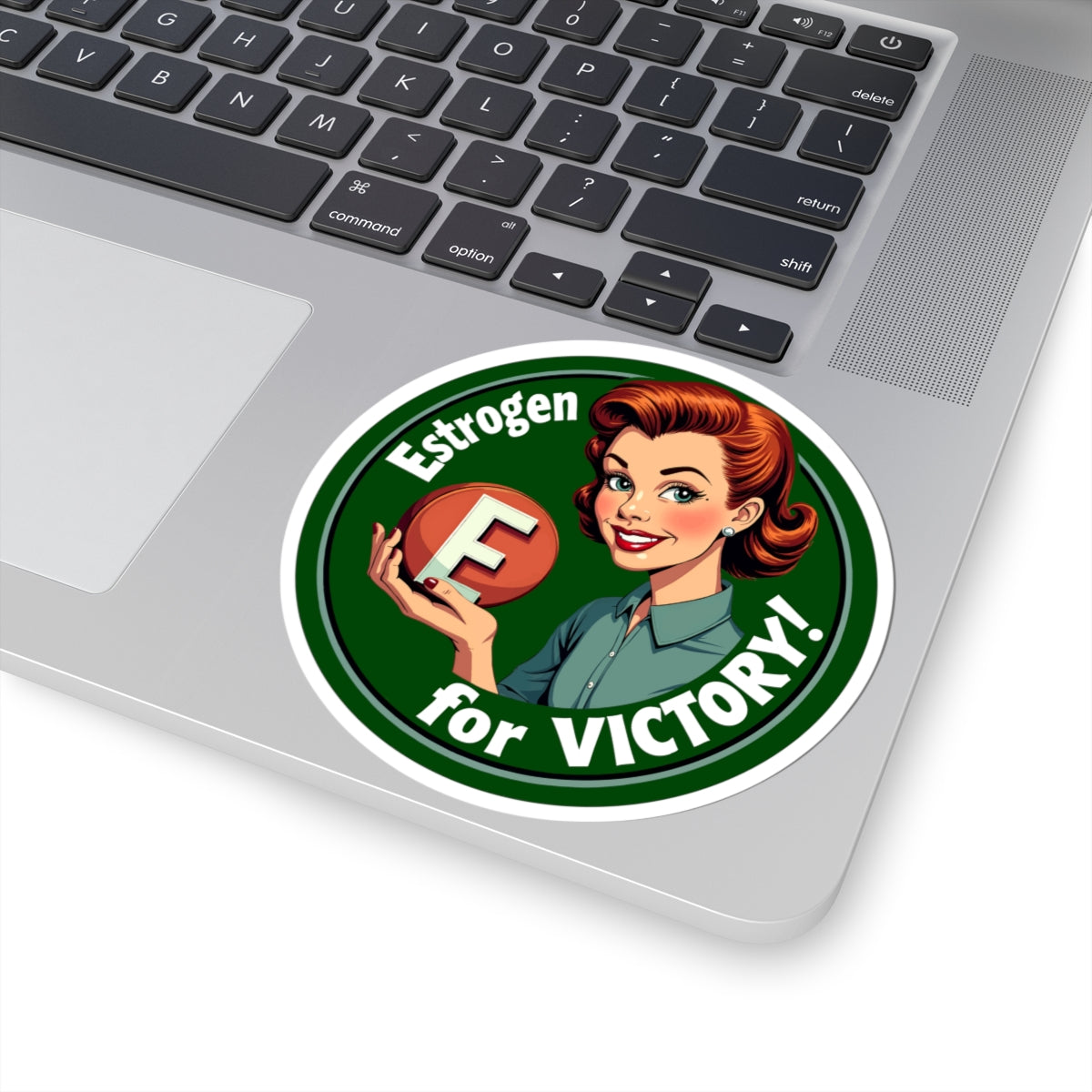Estrogen for Victory! Kiss-Cut Stickers - wlw, sapphic, trans pride