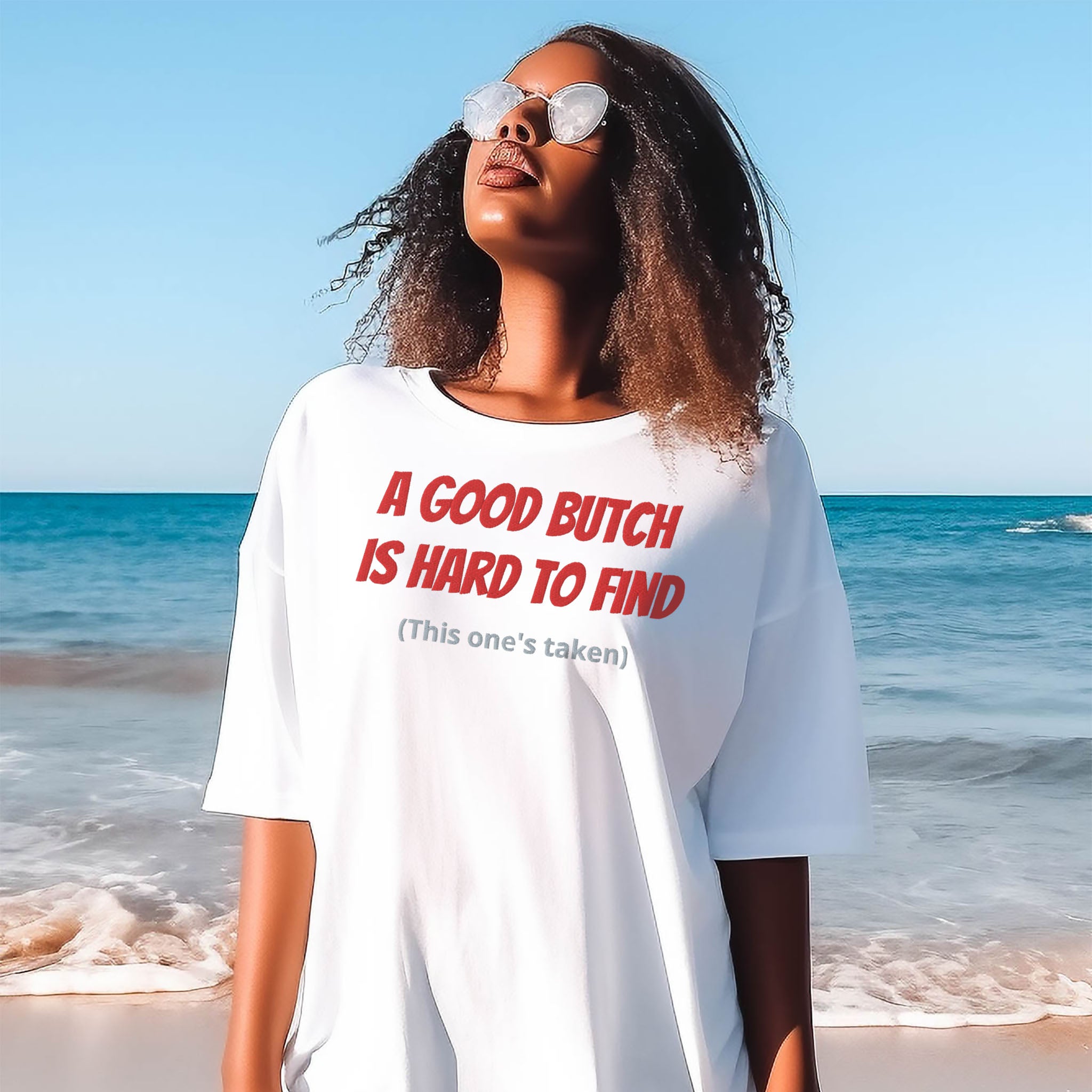 A Good Butch is Hard to Find (This one's taken) Embroidered Heavyweight T-shirt