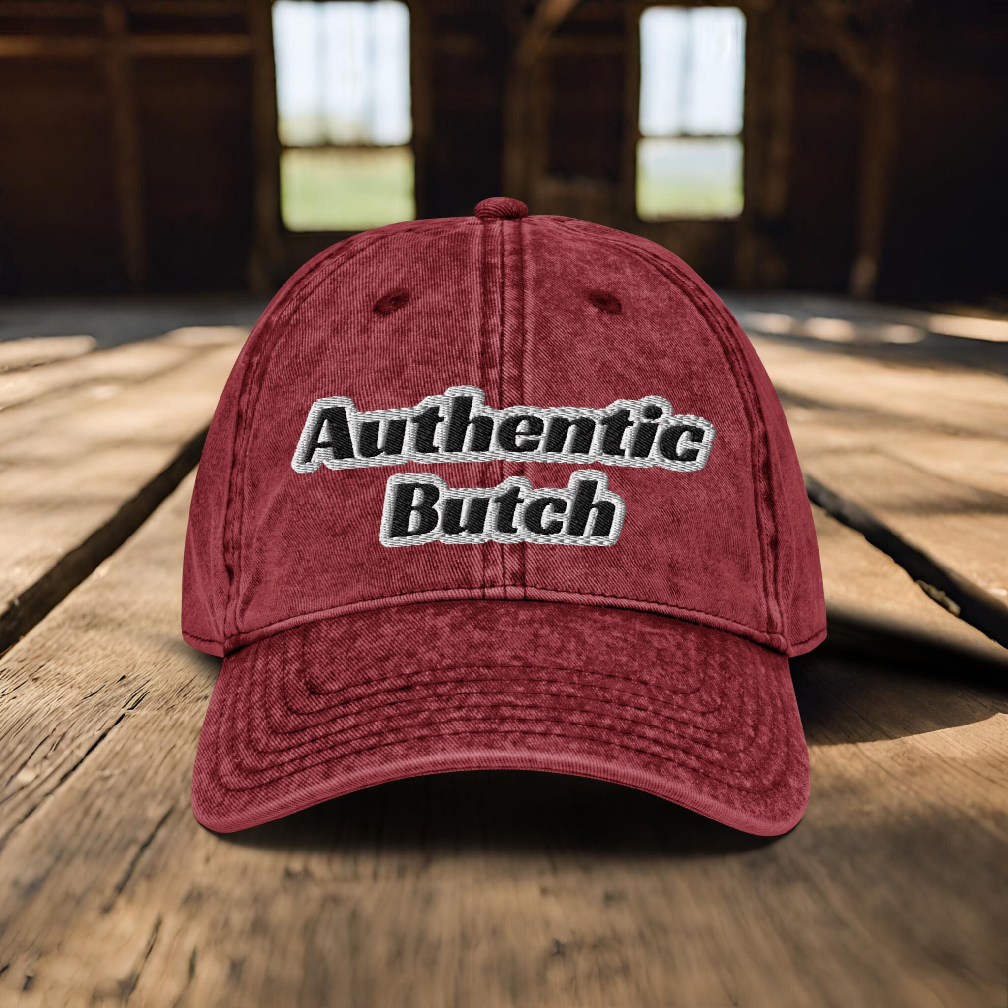 Embroidered Authentic Butch Vintage Cap, WLW Sapphic Lesbian Baseball Cap, Gift for Her