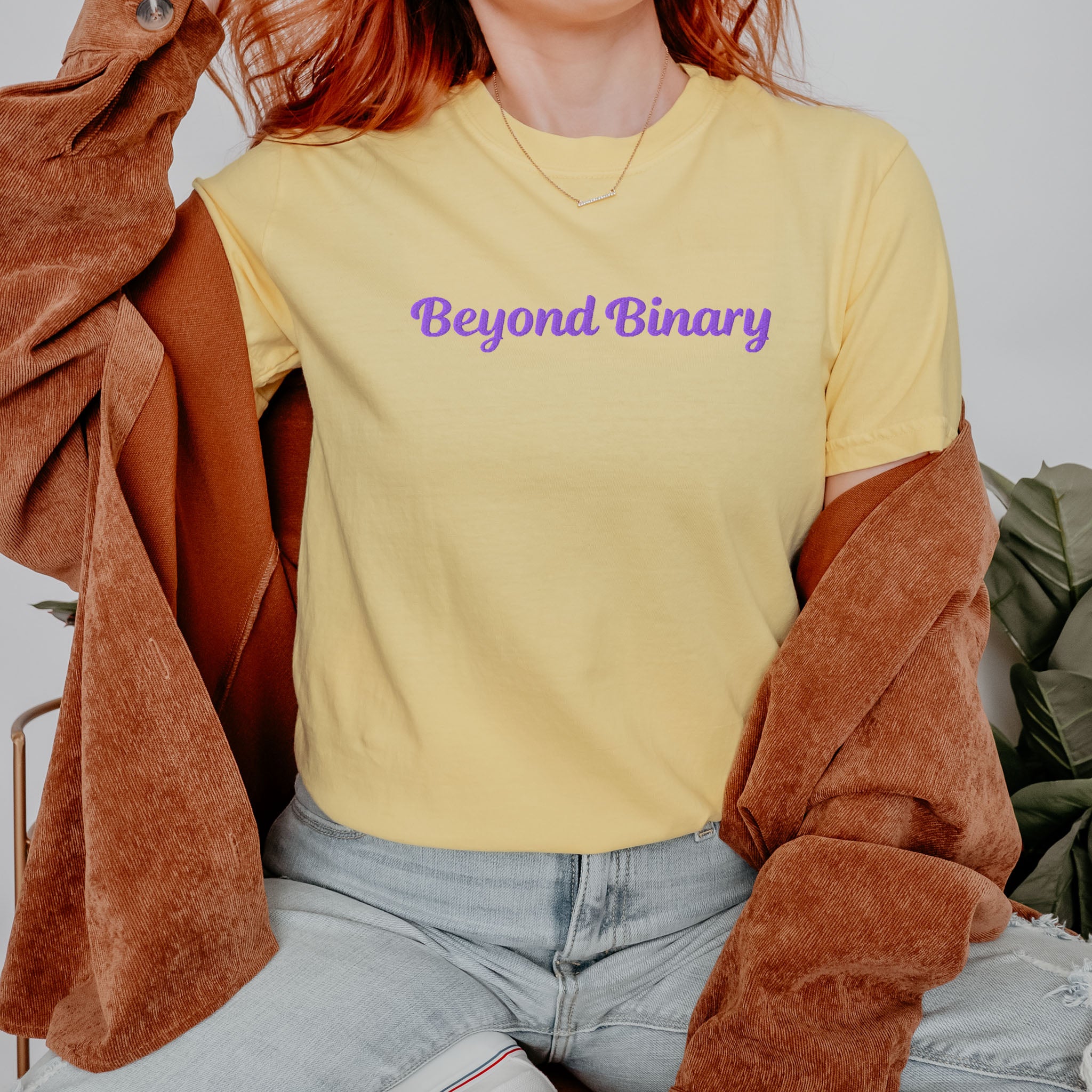 Beyond Binary Embroidered Heavyweight T-shirt
