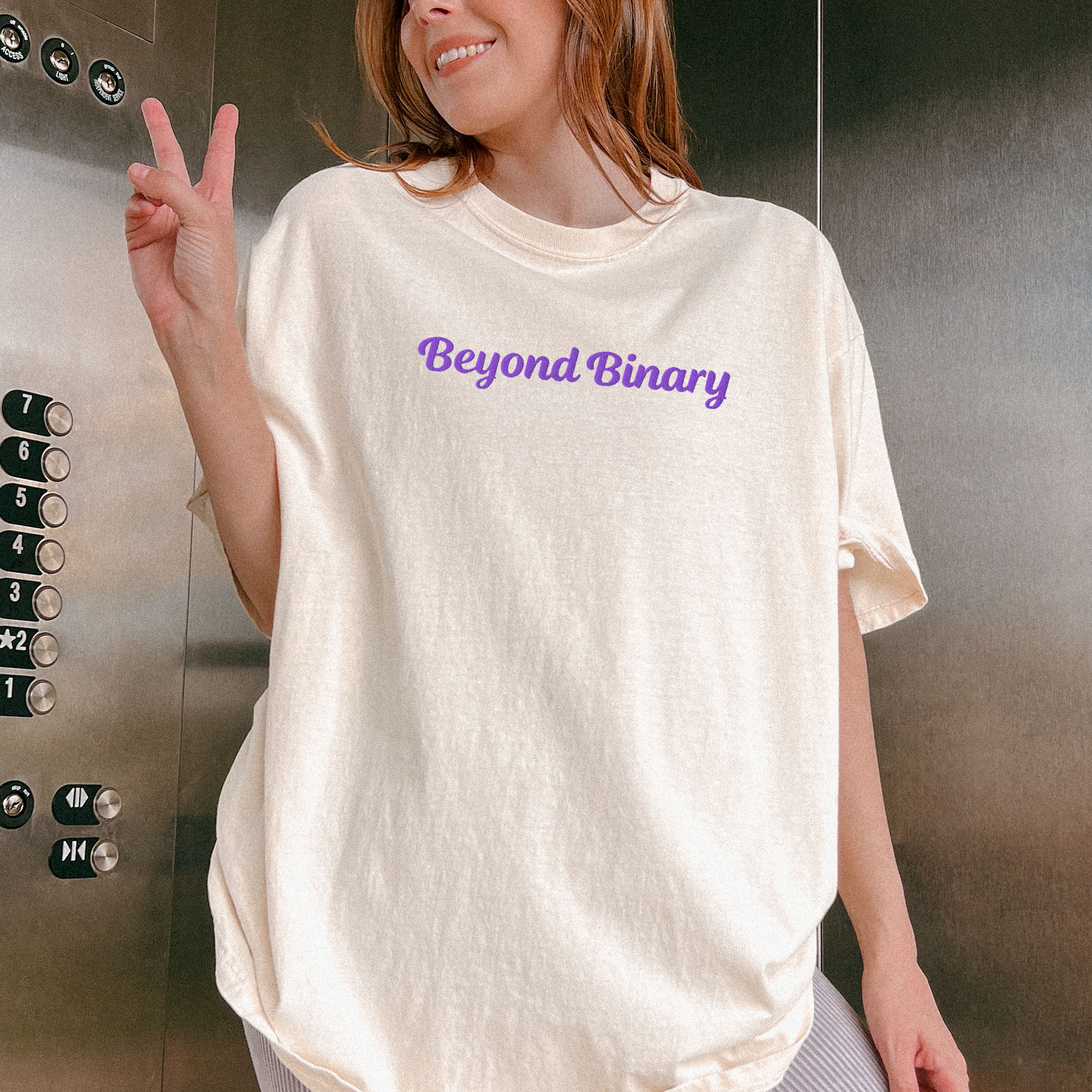 Beyond Binary Embroidered Heavyweight T-shirt