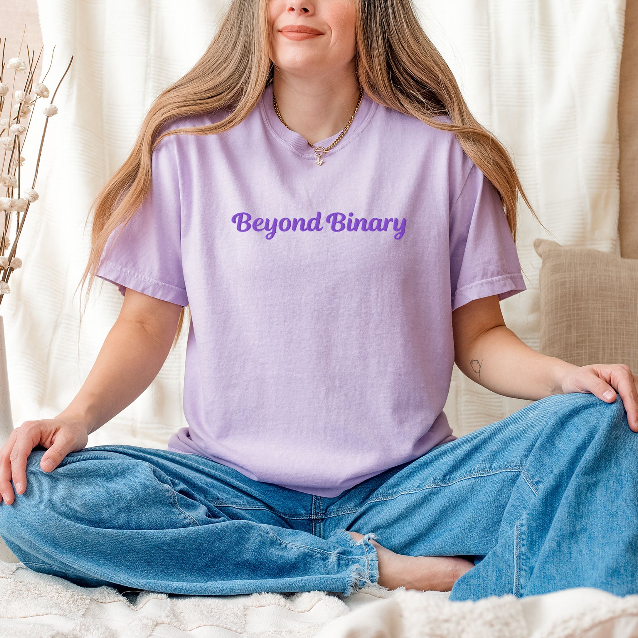 Beyond Binary Embroidered Heavyweight T-shirt