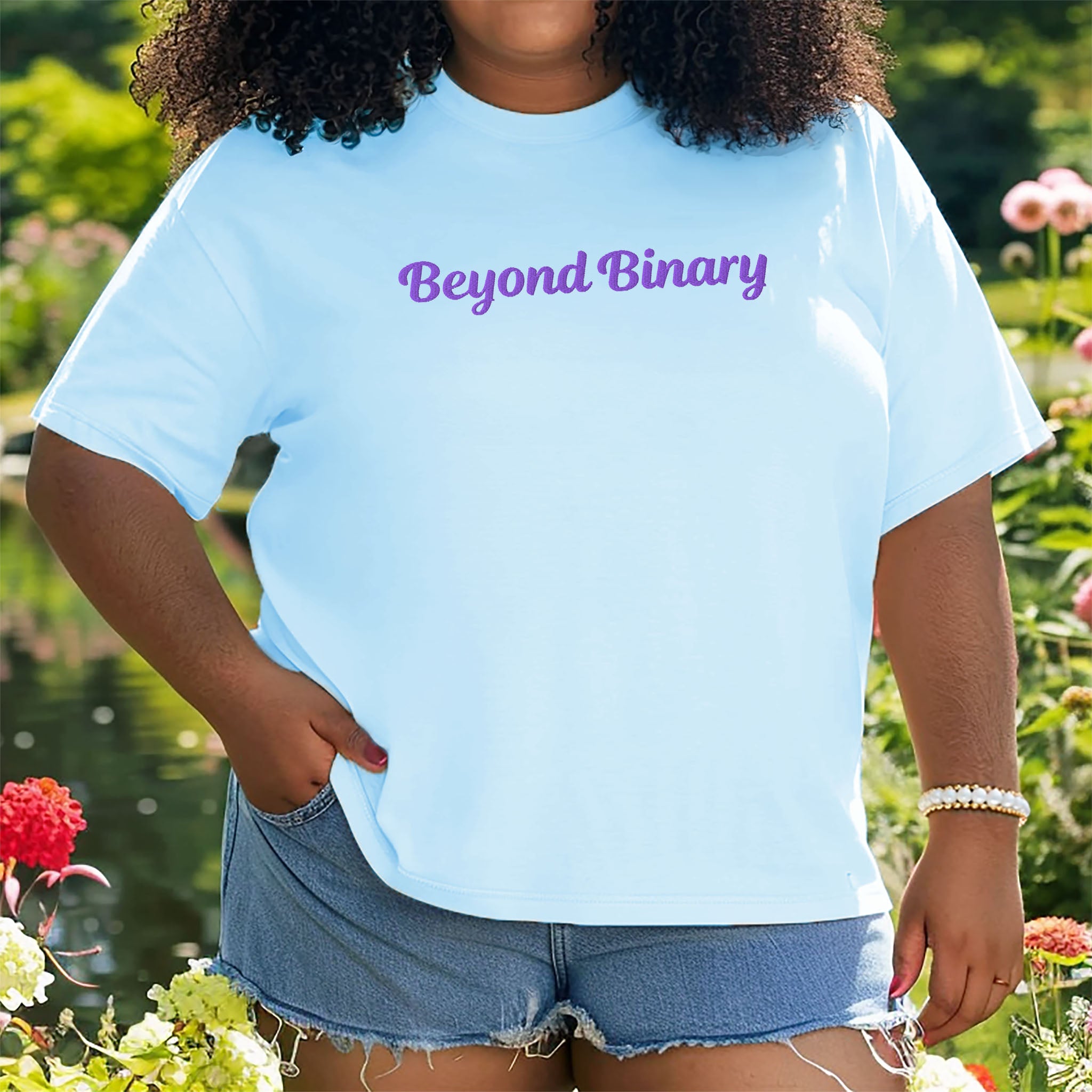 Beyond Binary Embroidered Heavyweight T-shirt