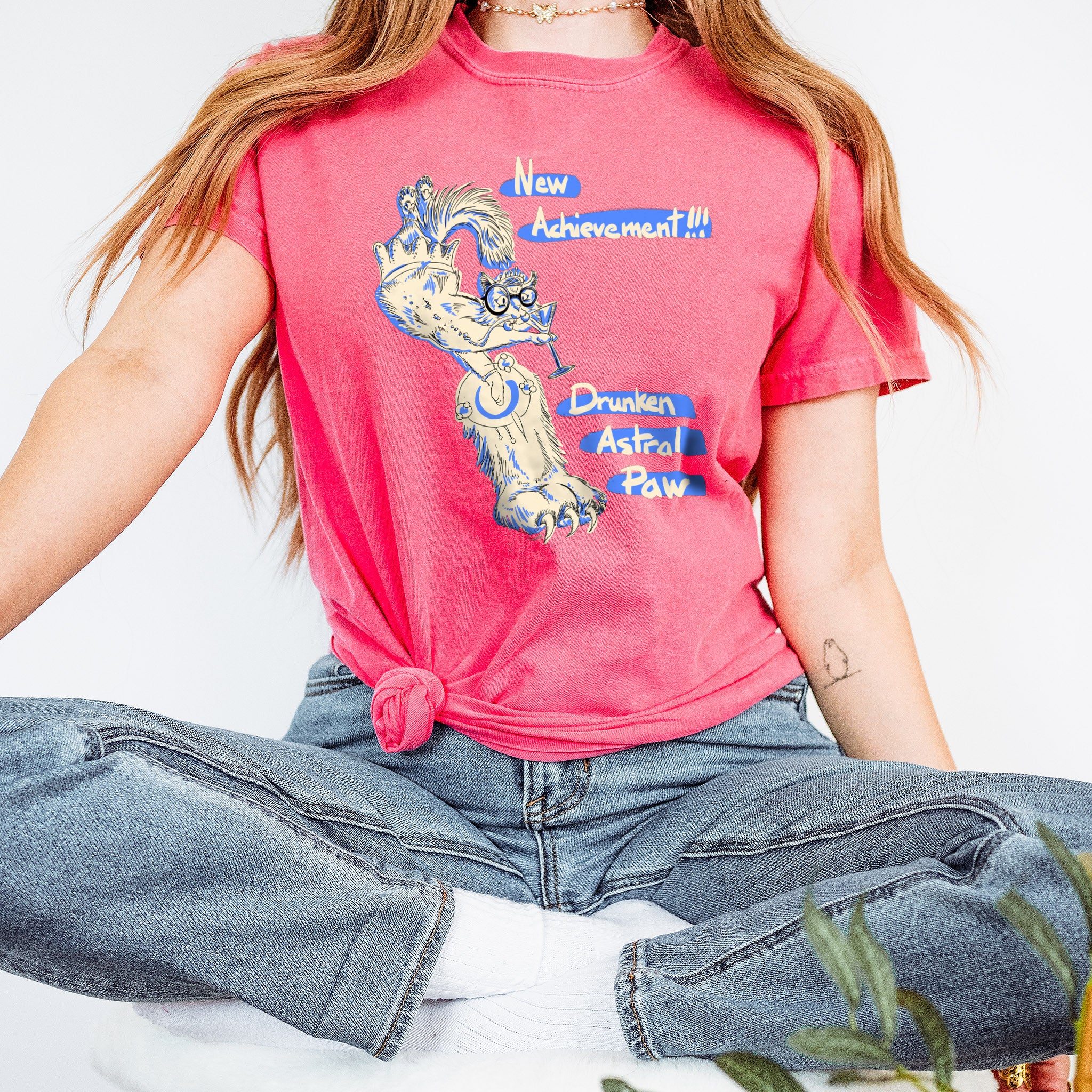 Princess Donut Drunken Astral Paw! T-shirt, Dungeon Crawler Carl Inspired Original Painting, Funny LitRPG Tee, Princess Posse, Donut Holes Fan Art