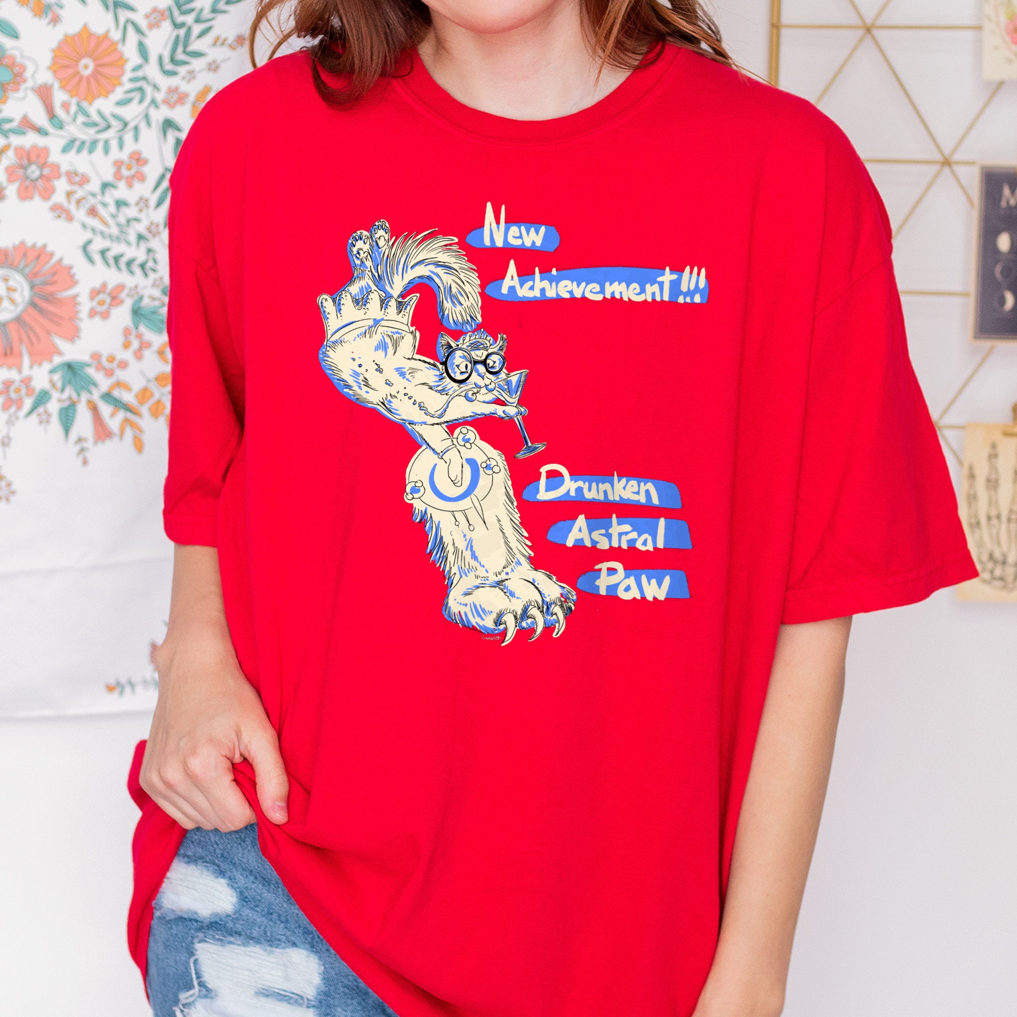 Princess Donut Drunken Astral Paw! T-shirt, Dungeon Crawler Carl Inspired Original Painting, Funny LitRPG Tee, Princess Posse, Donut Holes Fan Art