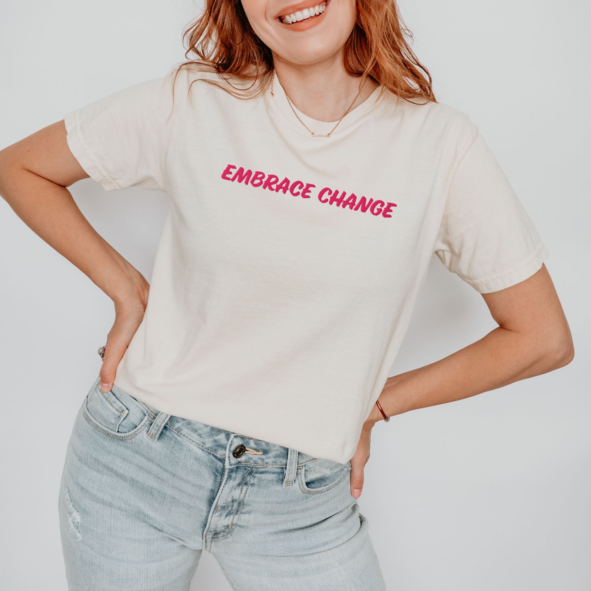 Embrace Change Embroidered Heavyweight T-shirt