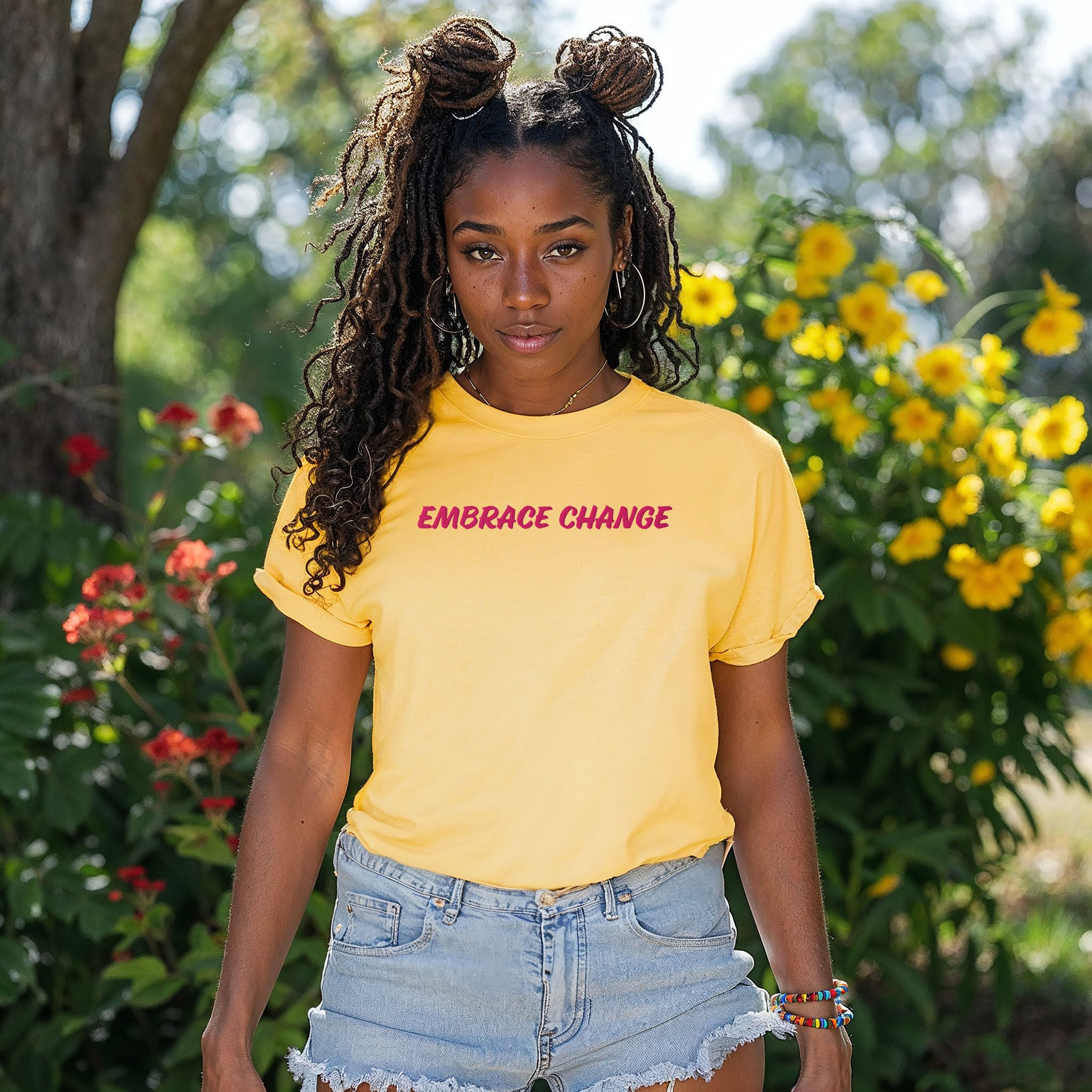 Embrace Change Embroidered Heavyweight T-shirt