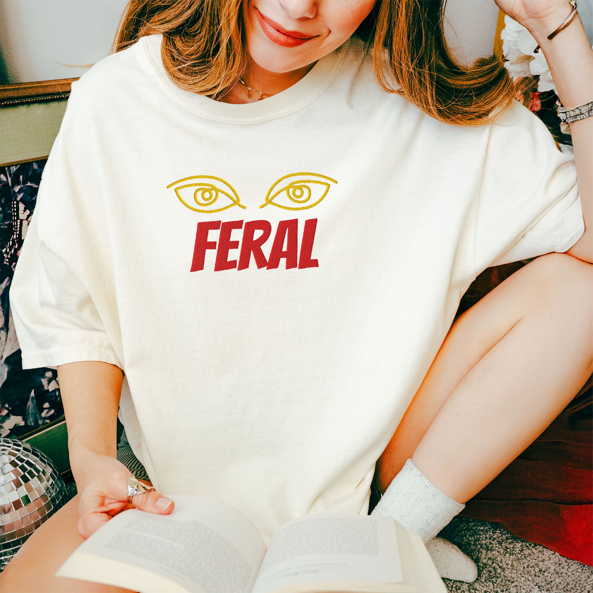 Embroidered Feral Tee Spicy Romance Reader Gift Comfort Colors LGBTQ Women’s T-shirt