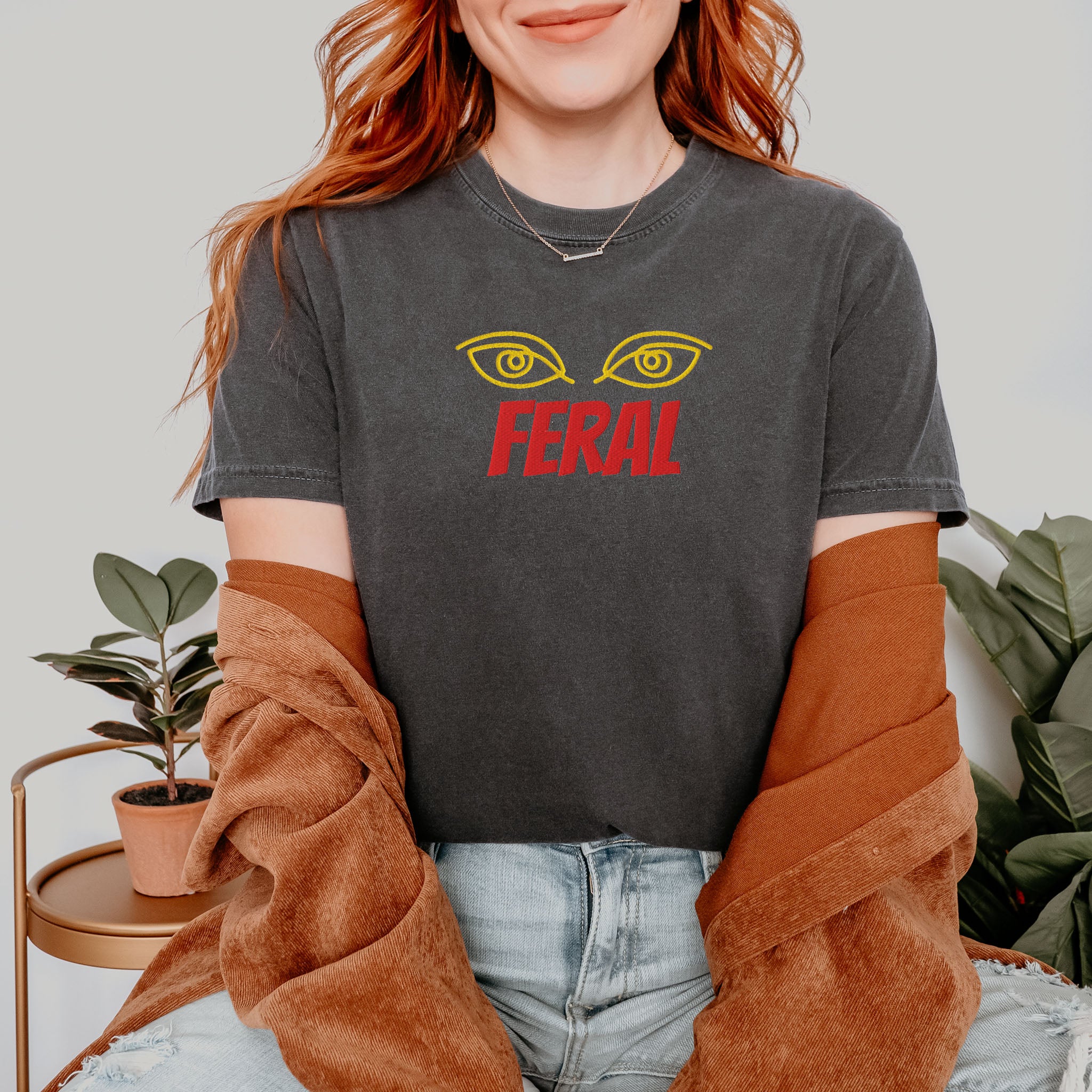 Embroidered Feral Tee Spicy Romance Reader Gift Comfort Colors LGBTQ Women’s T-shirt