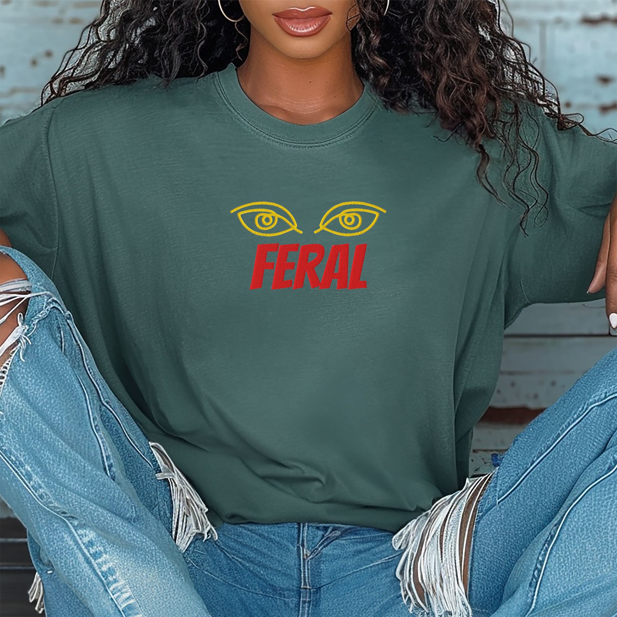 Embroidered Feral Tee Spicy Romance Reader Gift Comfort Colors LGBTQ Women’s T-shirt
