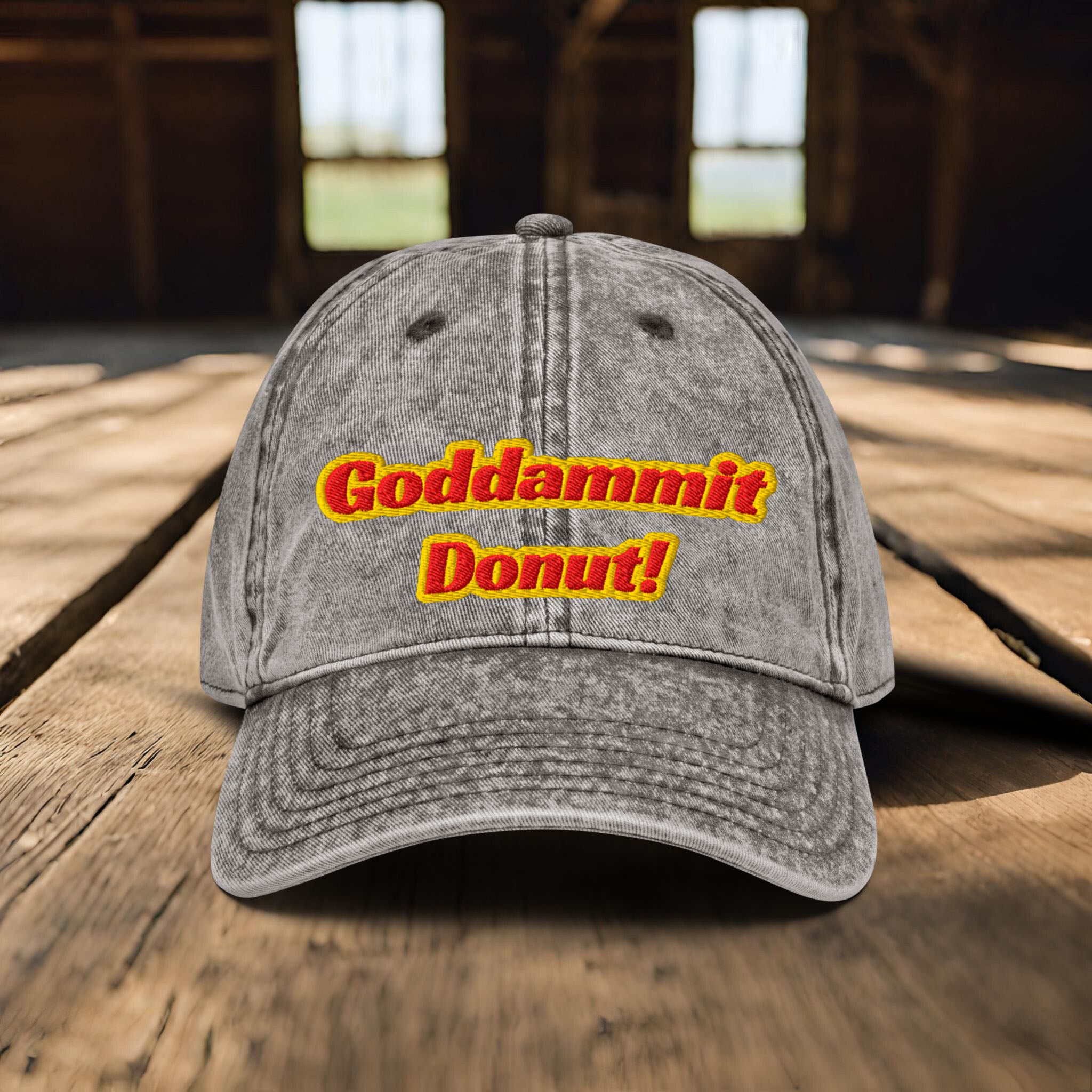 Goddammit Donut Embroidered Baseball Cap, Dungeon Crawler Carl Inspired Hat, LitRPG BookTok Gift Reader Fantasy Science Fiction Book