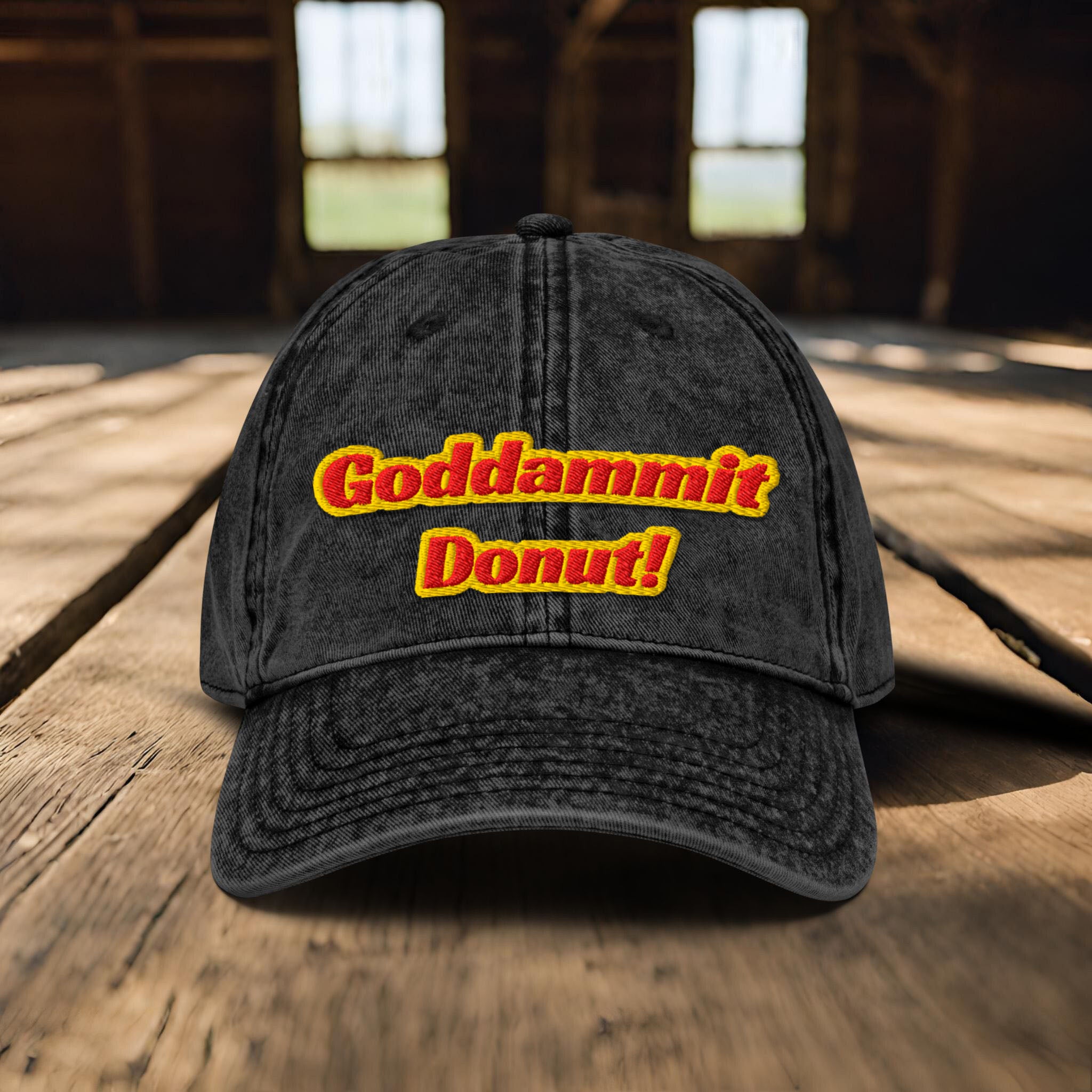 Goddammit Donut Embroidered Baseball Cap, Dungeon Crawler Carl Inspired Hat, LitRPG BookTok Gift Reader Fantasy Science Fiction Book