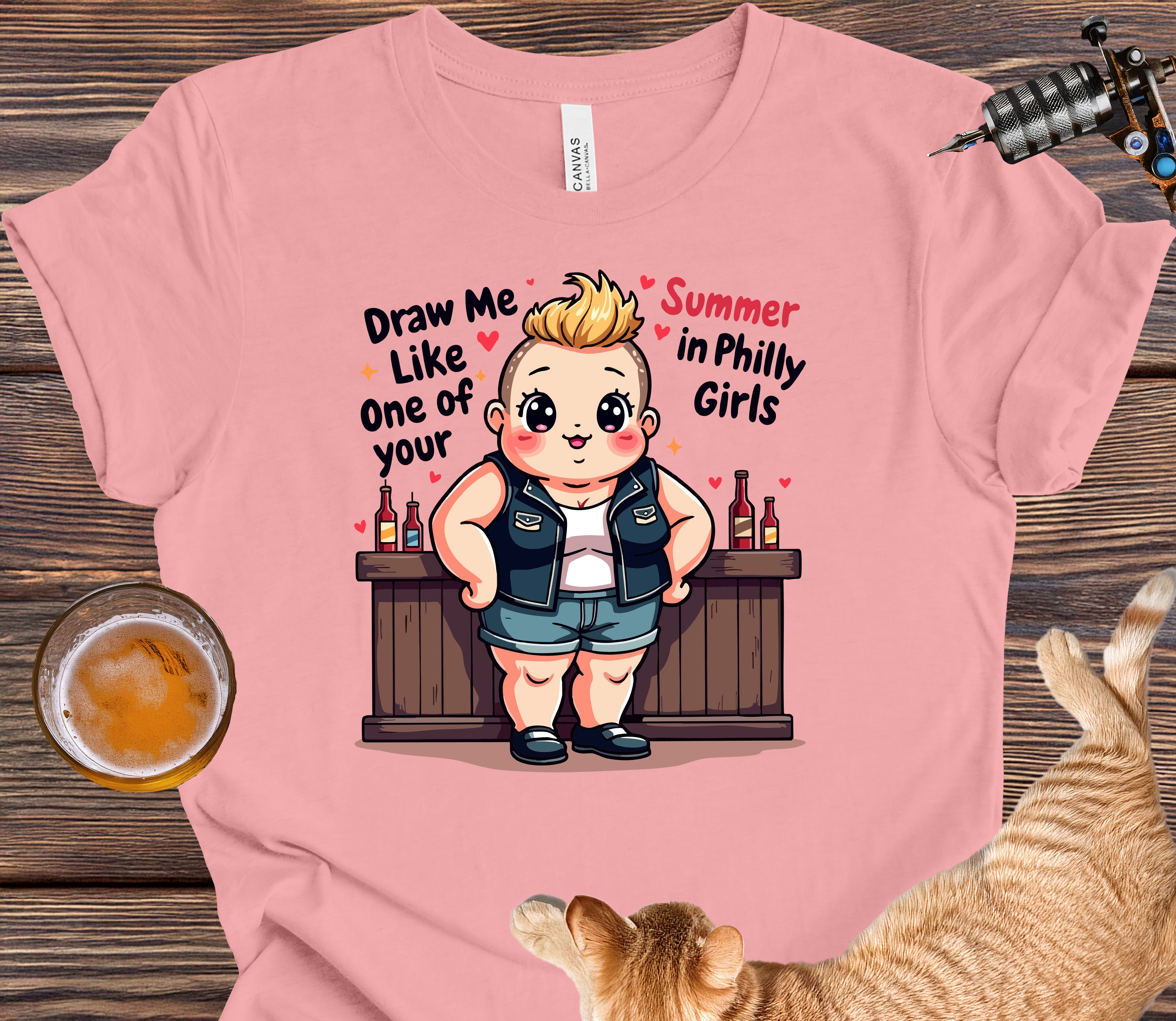 Draw Me Like One Of Your Summer In Philly Girls: "Andy" Unisex t-shirt Kawaii Style