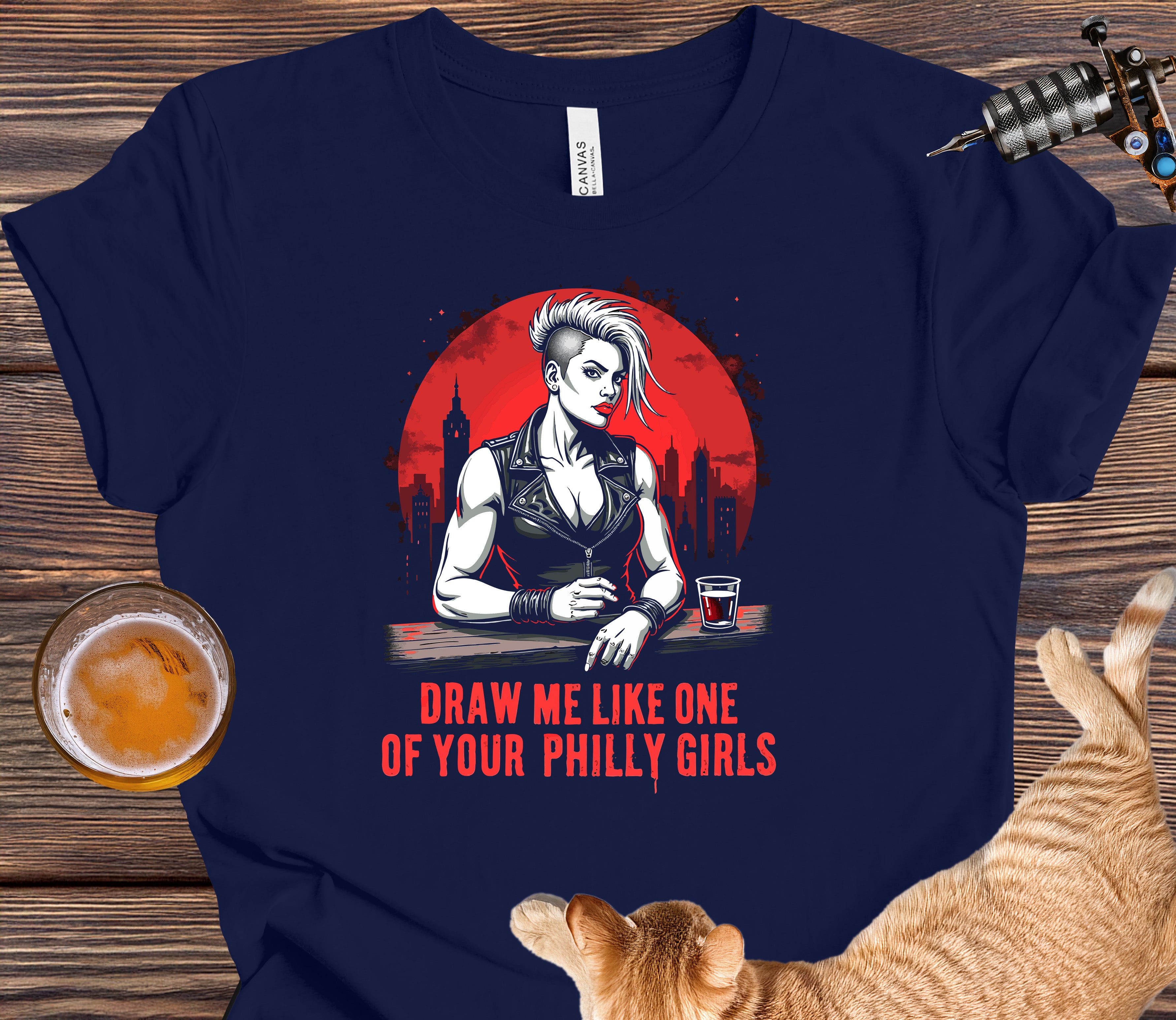 Draw Me Like One Of Your Summer In Philly Girls: "Carli" Unisex t-shirt - Blackout Style