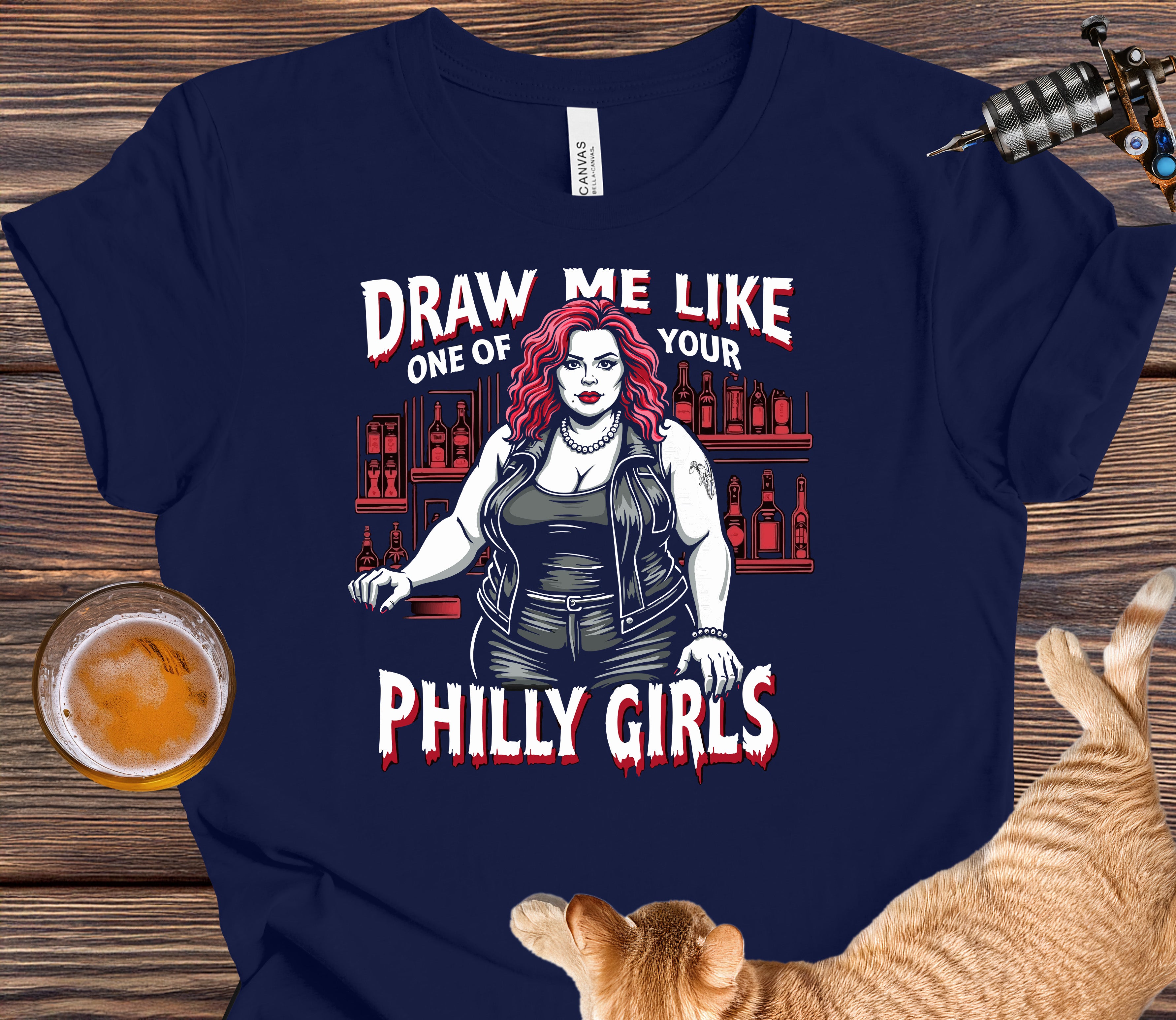 Draw Me Like One Of Your Summer In Philly Girls: "Liz" Unisex t-shirt - Blackout Style