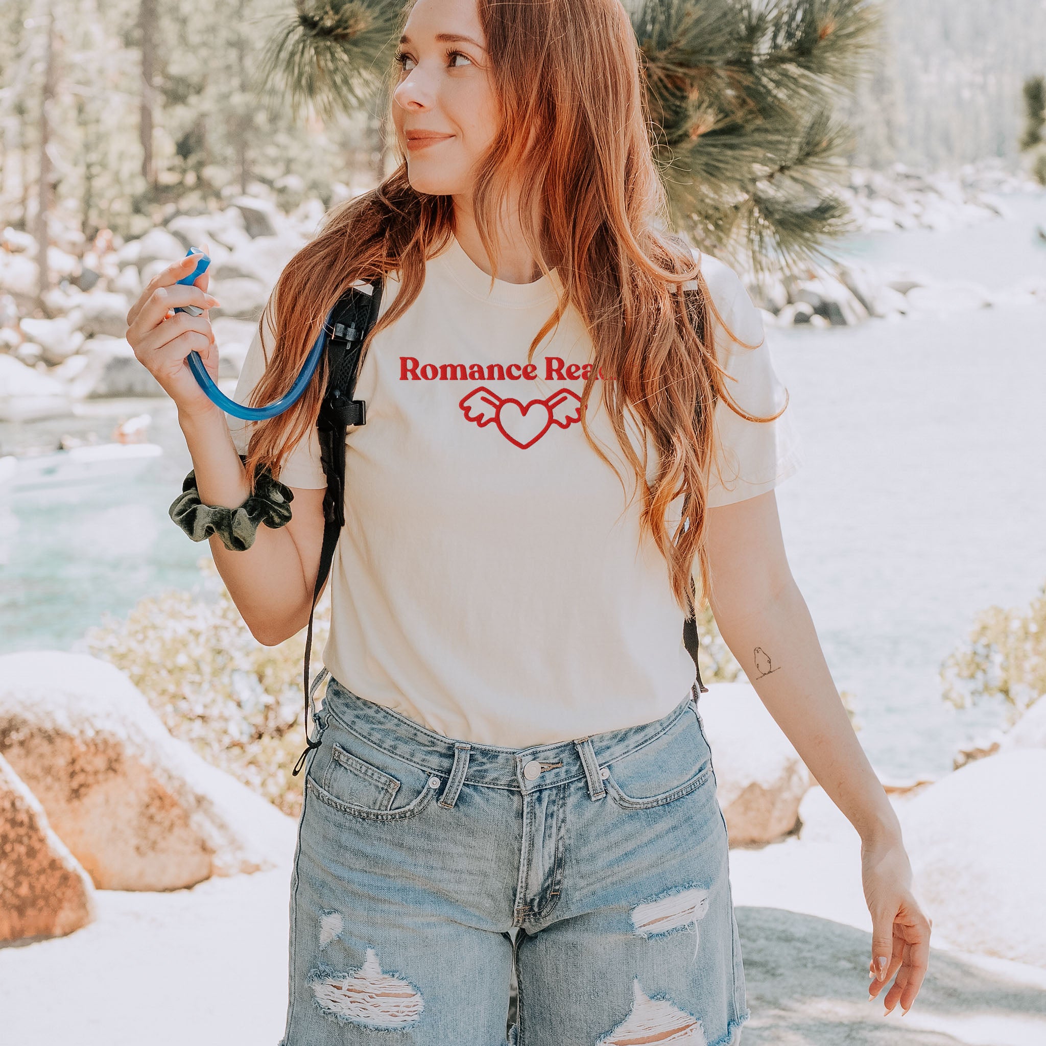 Romance Reader Embroidered Heavyweight T-shirt
