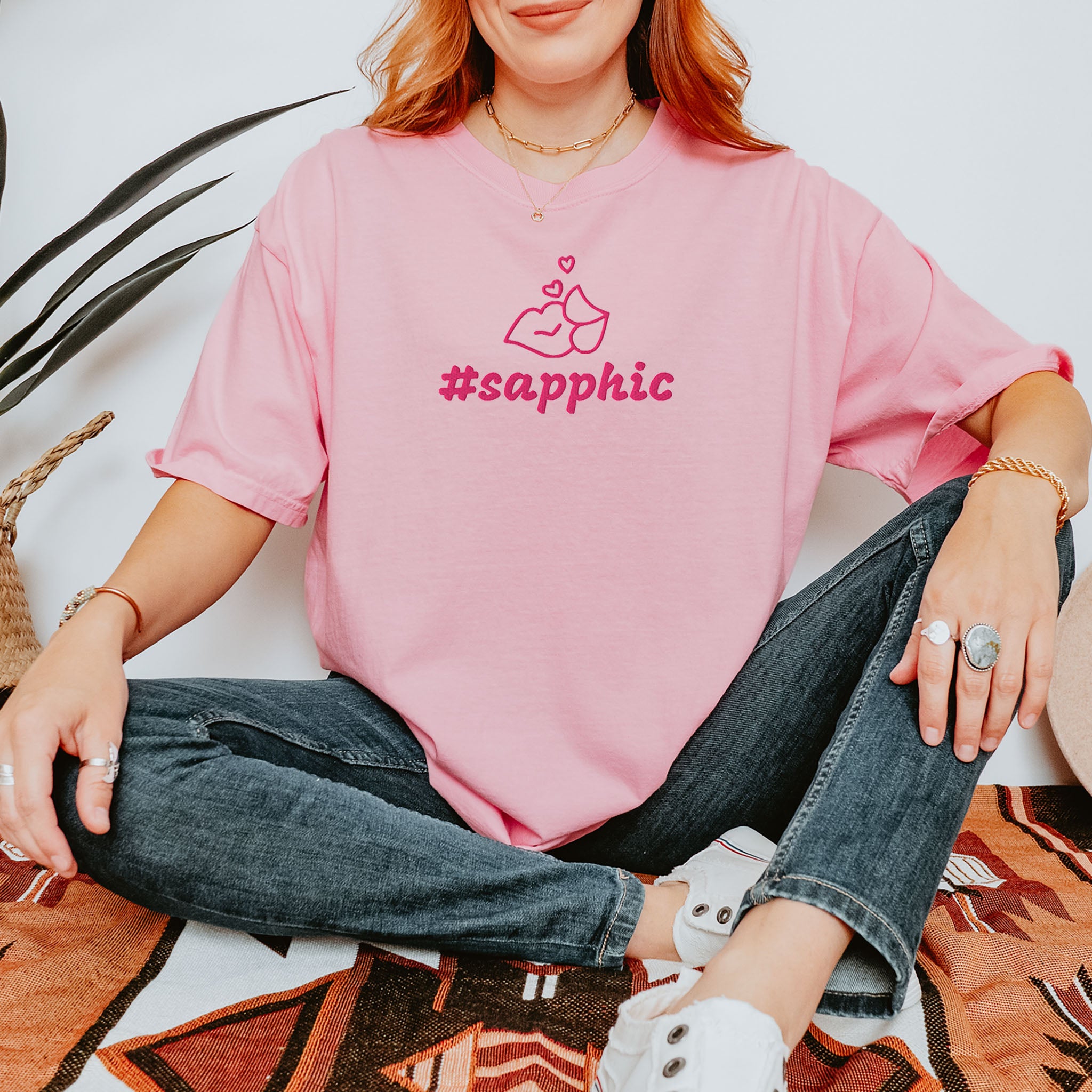 #sapphic Embroidered Heavyweight T-shirt