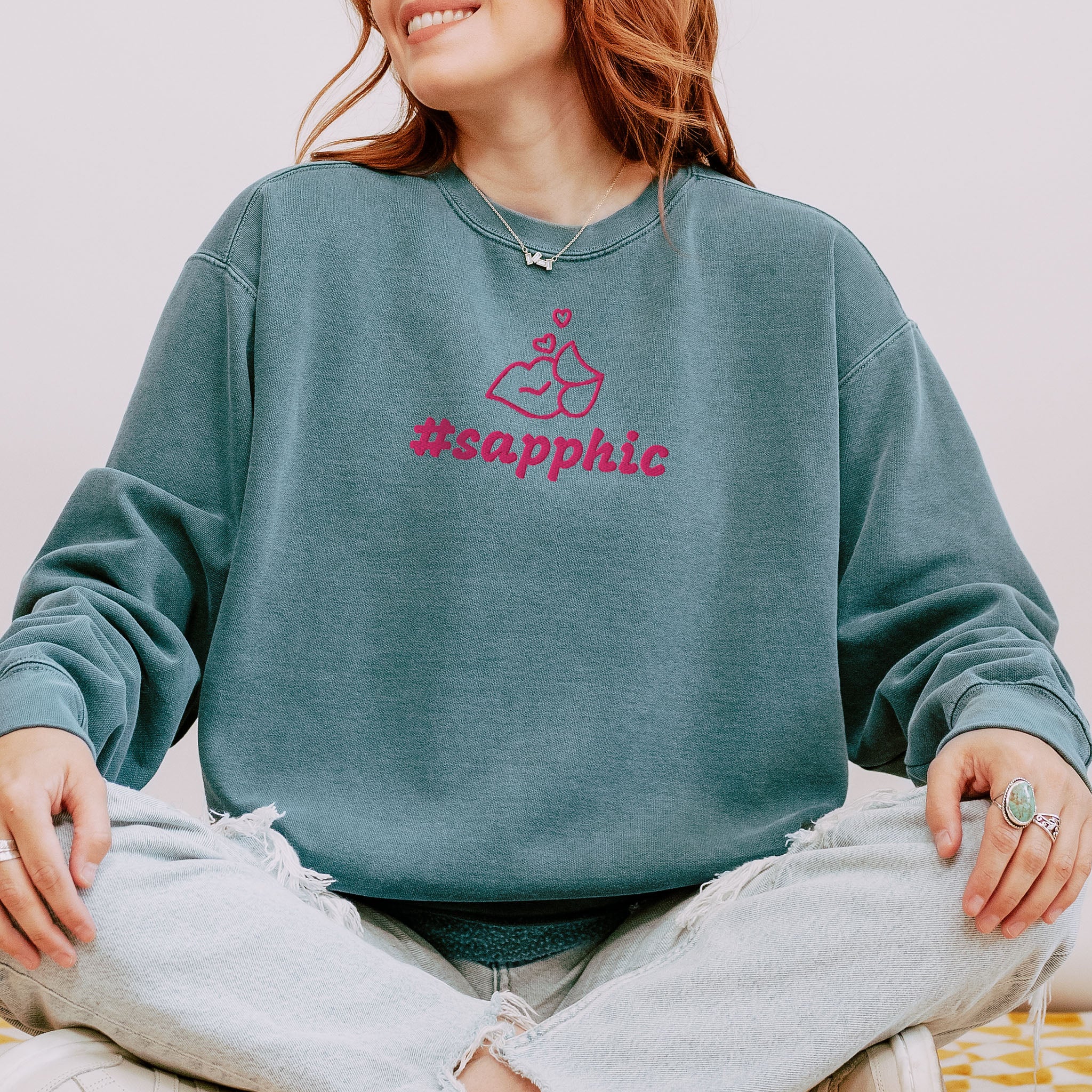 #sapphic Embroidered Heavyweight Sweatshirt