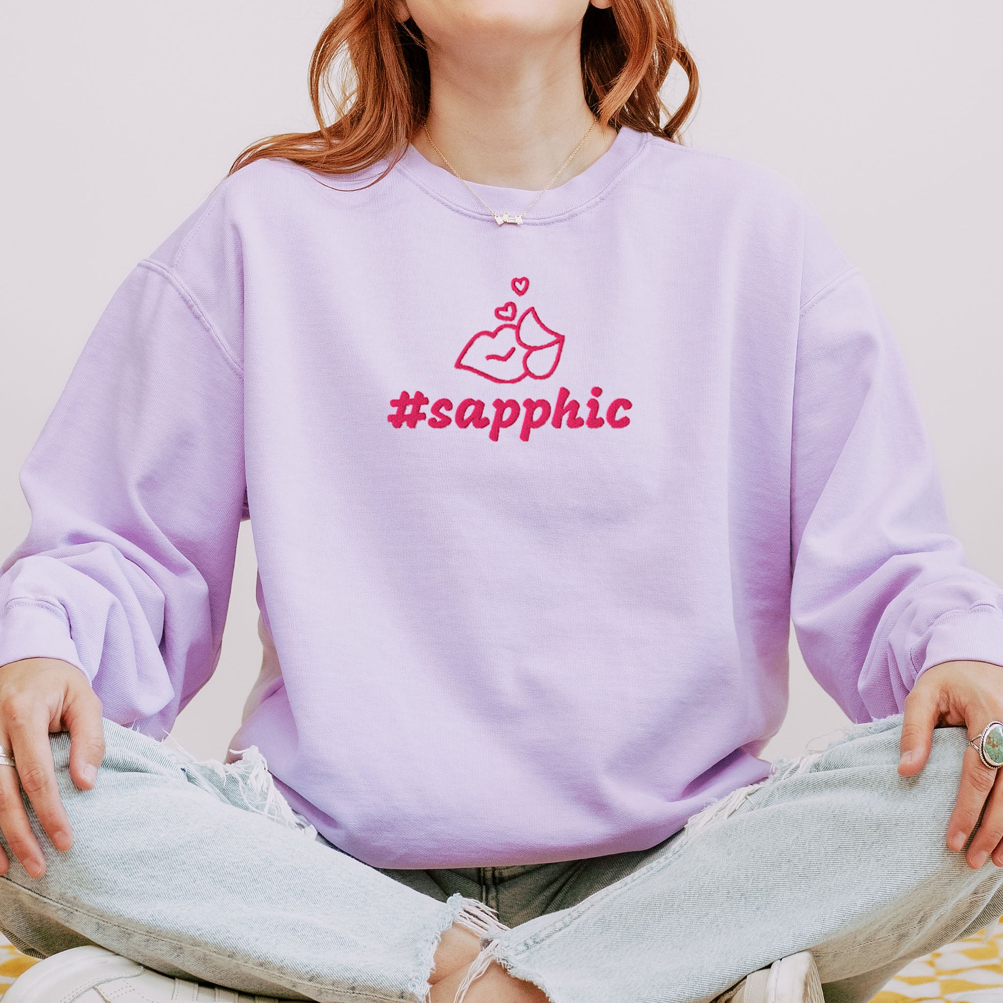 #sapphic Embroidered Heavyweight Sweatshirt