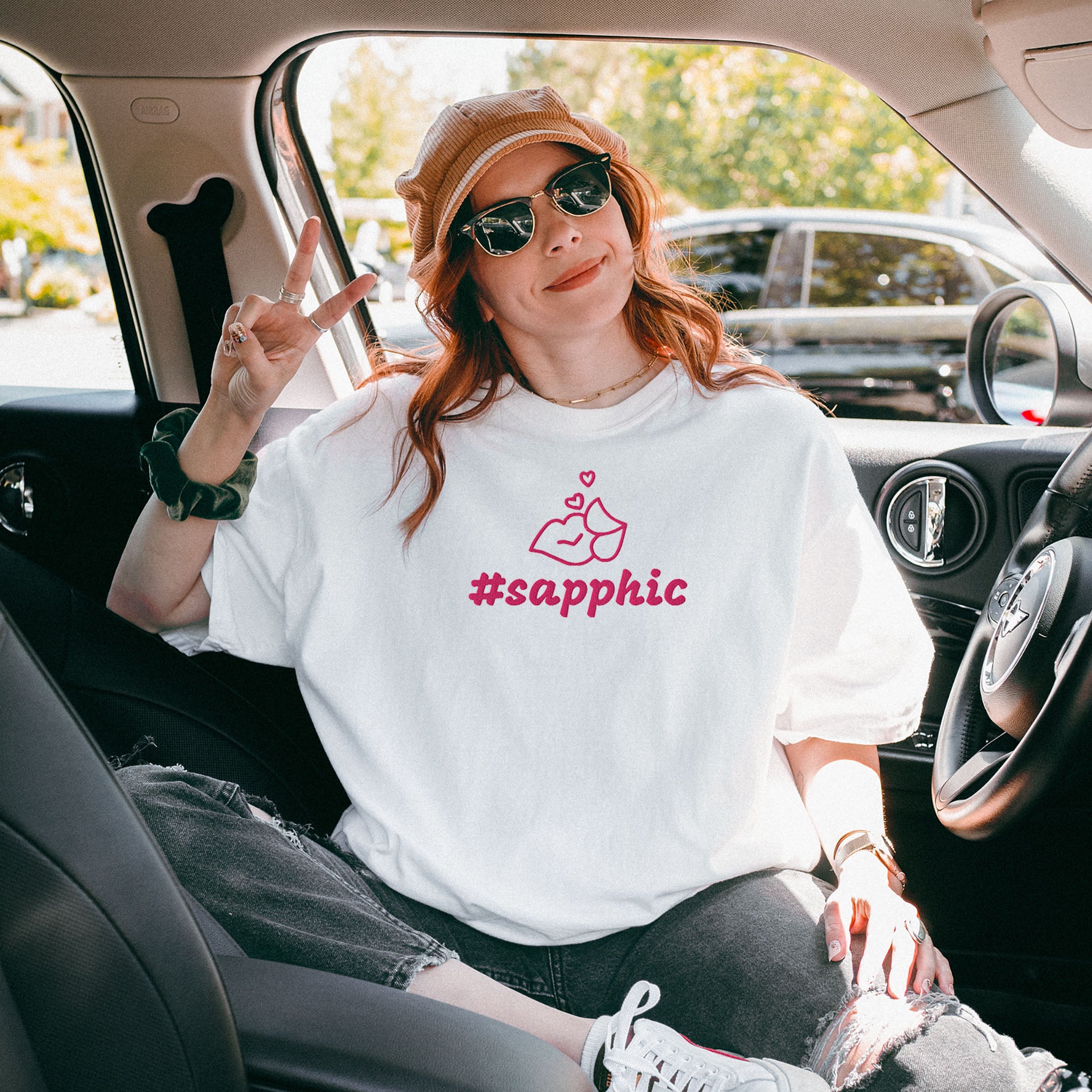 #sapphic Embroidered Heavyweight T-shirt