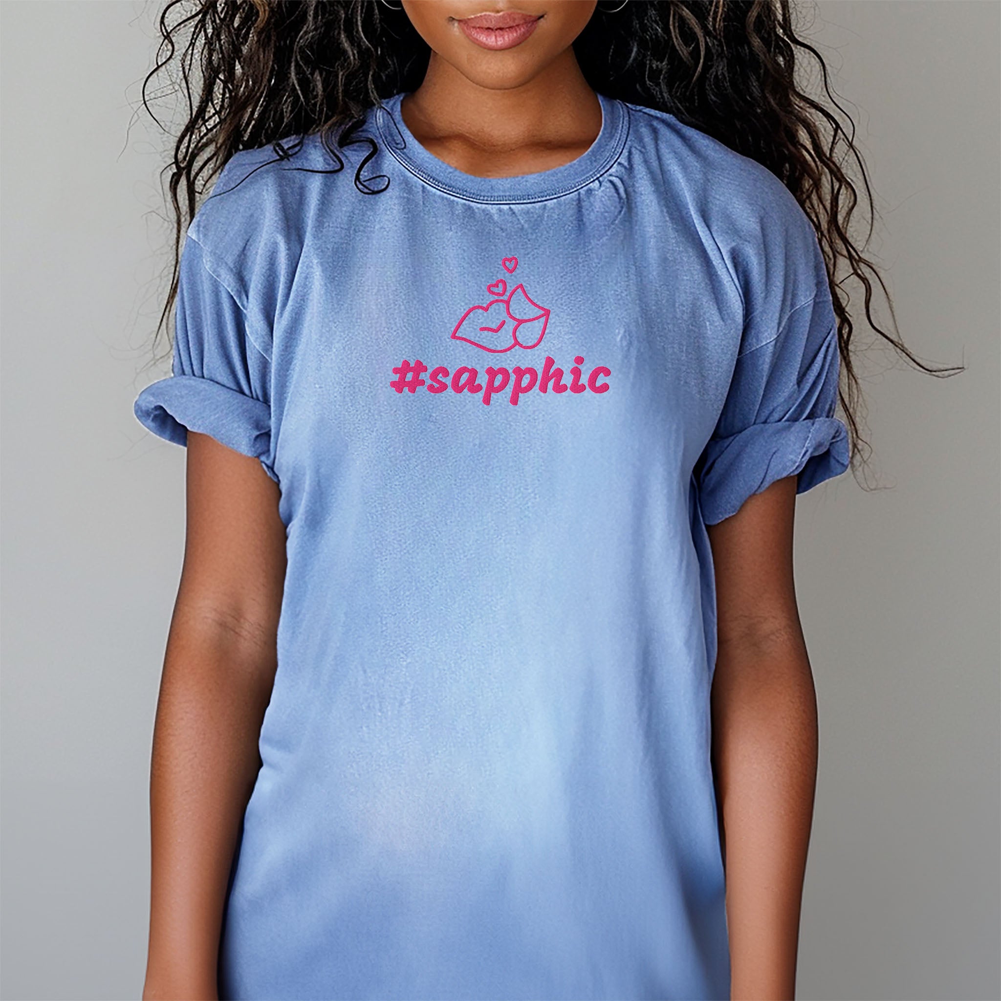 #sapphic Embroidered Heavyweight T-shirt