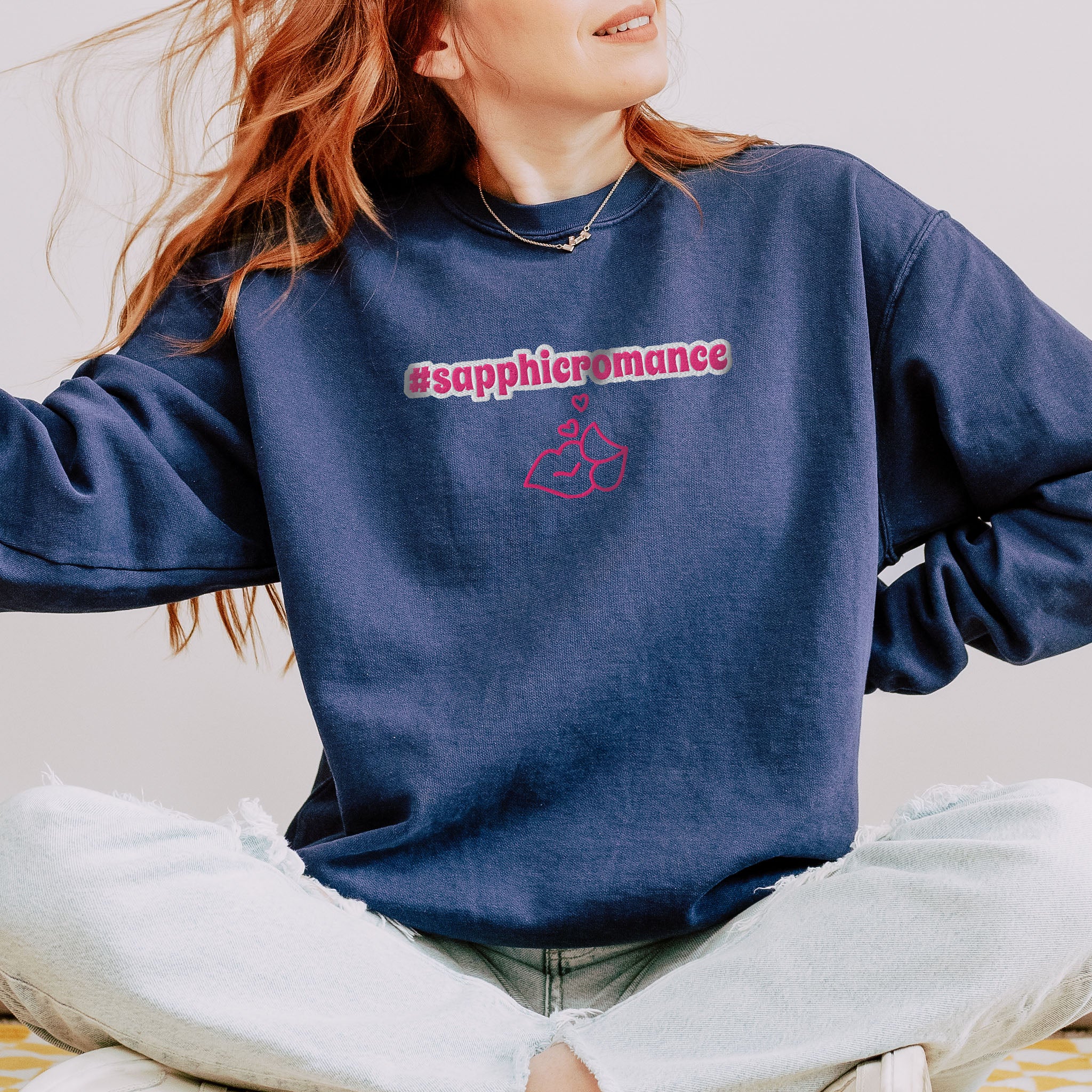 #sapphicromance Embroidered Heavyweight Sweatshirt