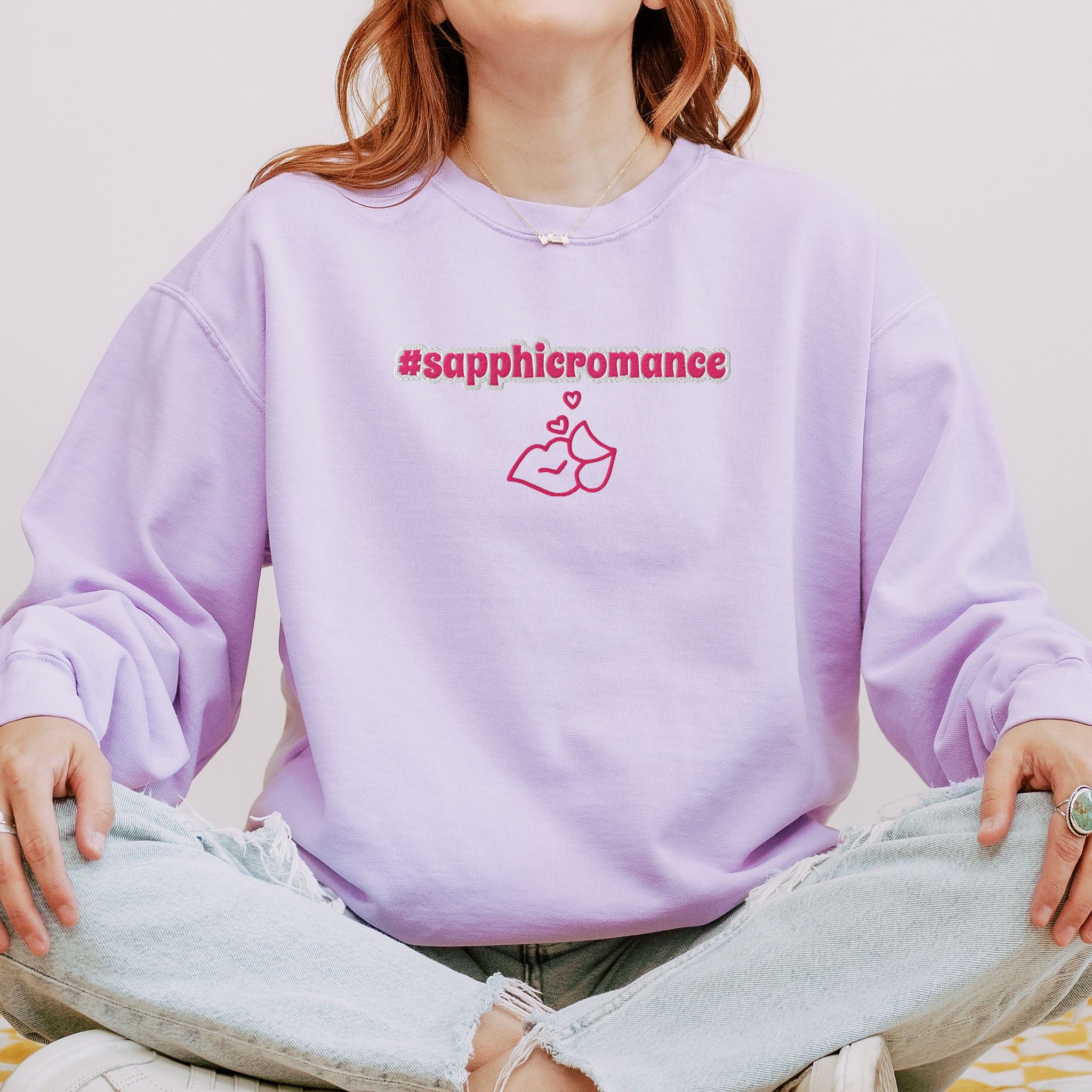 #sapphicromance Embroidered Heavyweight Sweatshirt