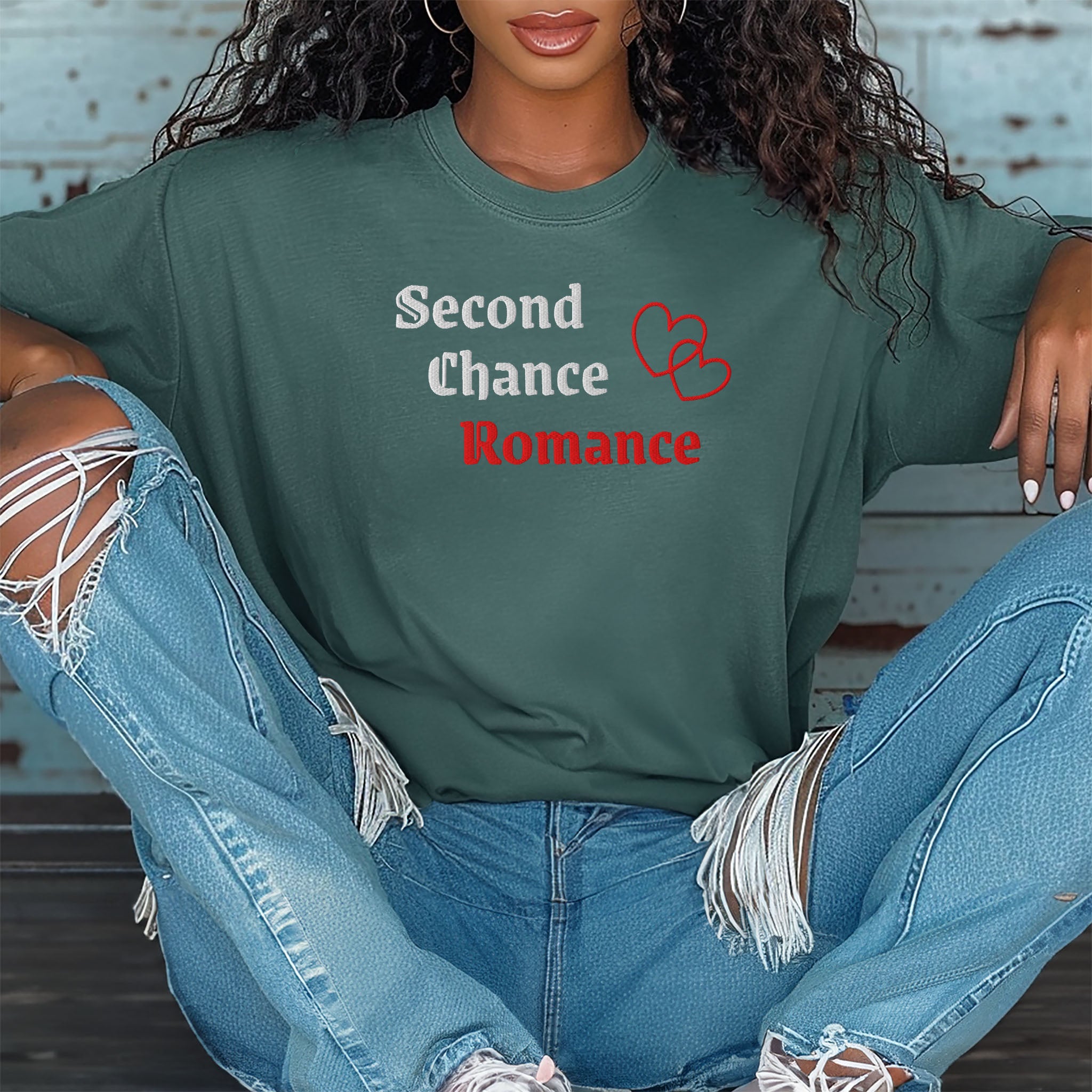 Embroidered Romance Trope T-shirt Romance Reader Gift for Bookworm Spicy Romance Plus Sizes Available Comfort Colors Second Chance Romance