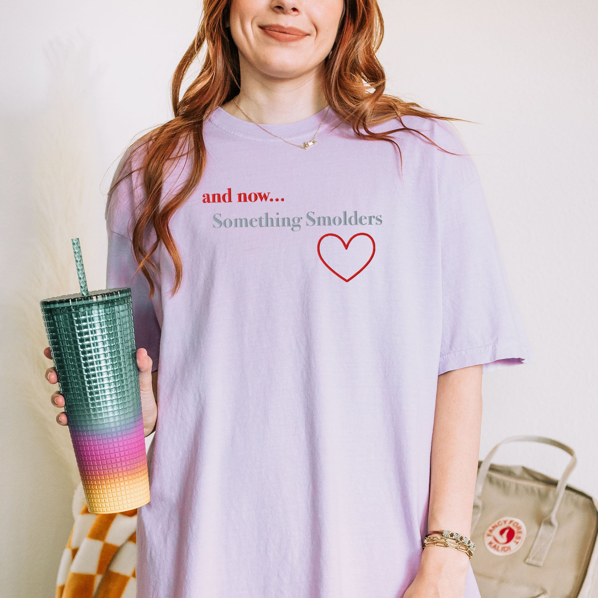 Embroidered T-Shirt Comfort Colors Romantic Book Lover Tee Spicy Romance Reader Gift Bookish Apparel And Now Something Smolders